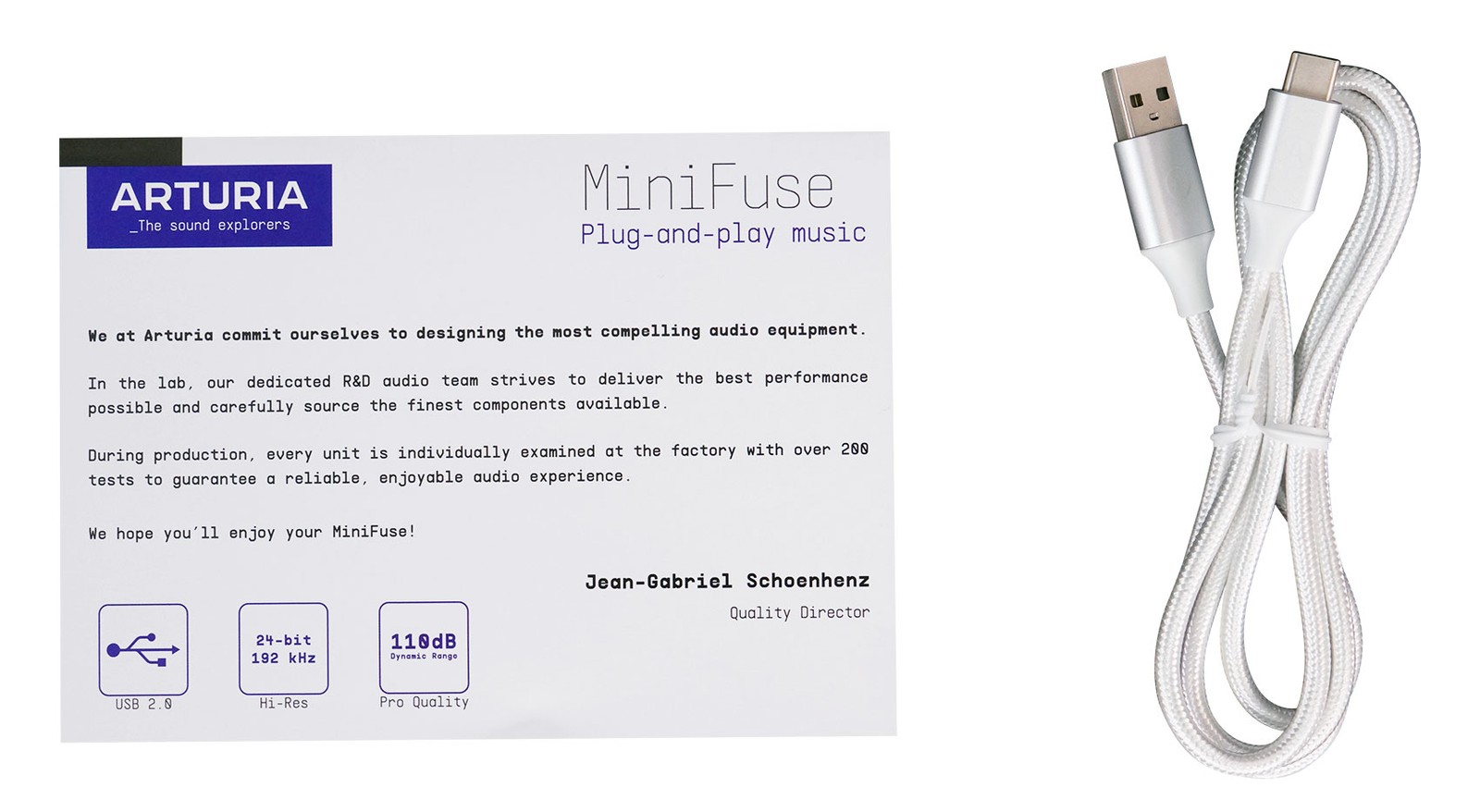 Arturia Minifuse 2 White Portable 2x2 Audio USB Recording Interface+Microphone