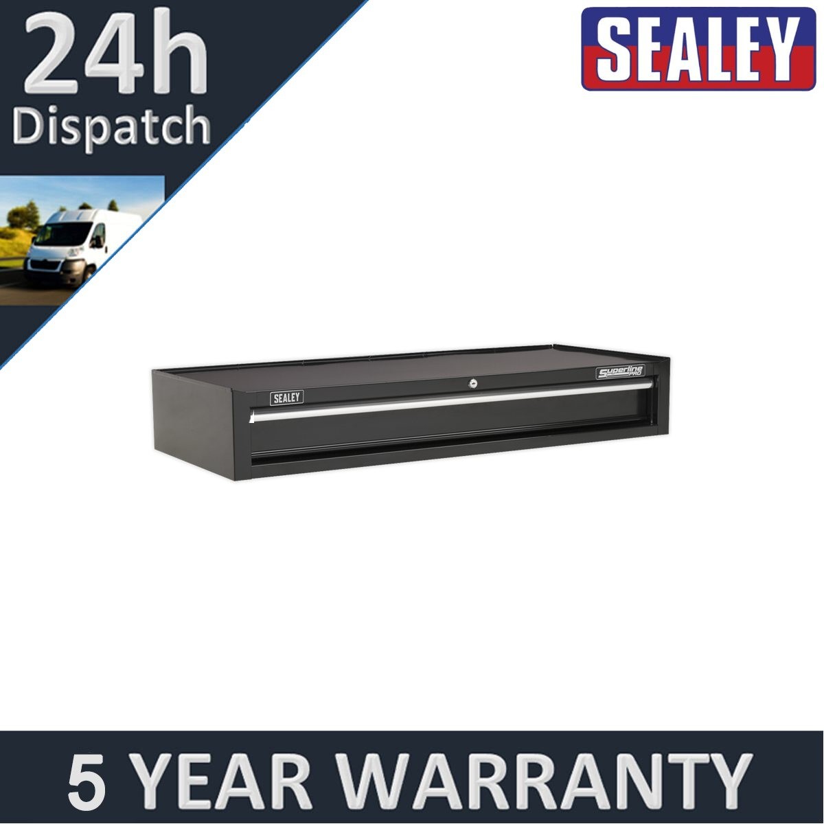 Sealey Superline PRO� Heavy-Duty Mid-Box Tool Chest with Drawer Black AP41119B