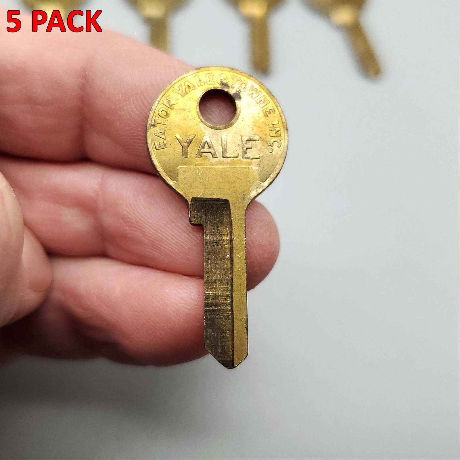 5x Yale RB 24 1/2 Key Blanks Brass BR Keyway 4 Pin NOS