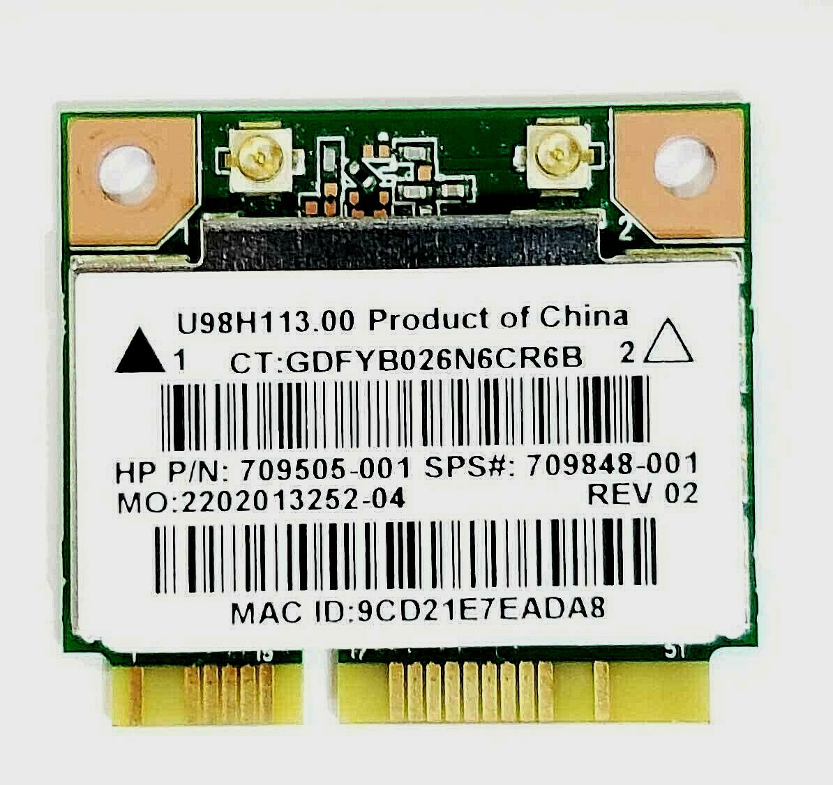 HP 15-ef Series 15.6" OEM Wifi Wireless Card U98H132.00 - 709505-001 - 127