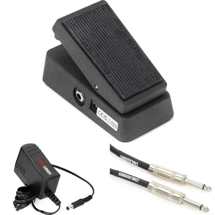 Dunlop Mini 535Q Auto-Return Wah Pedal with Power Supply and Cable