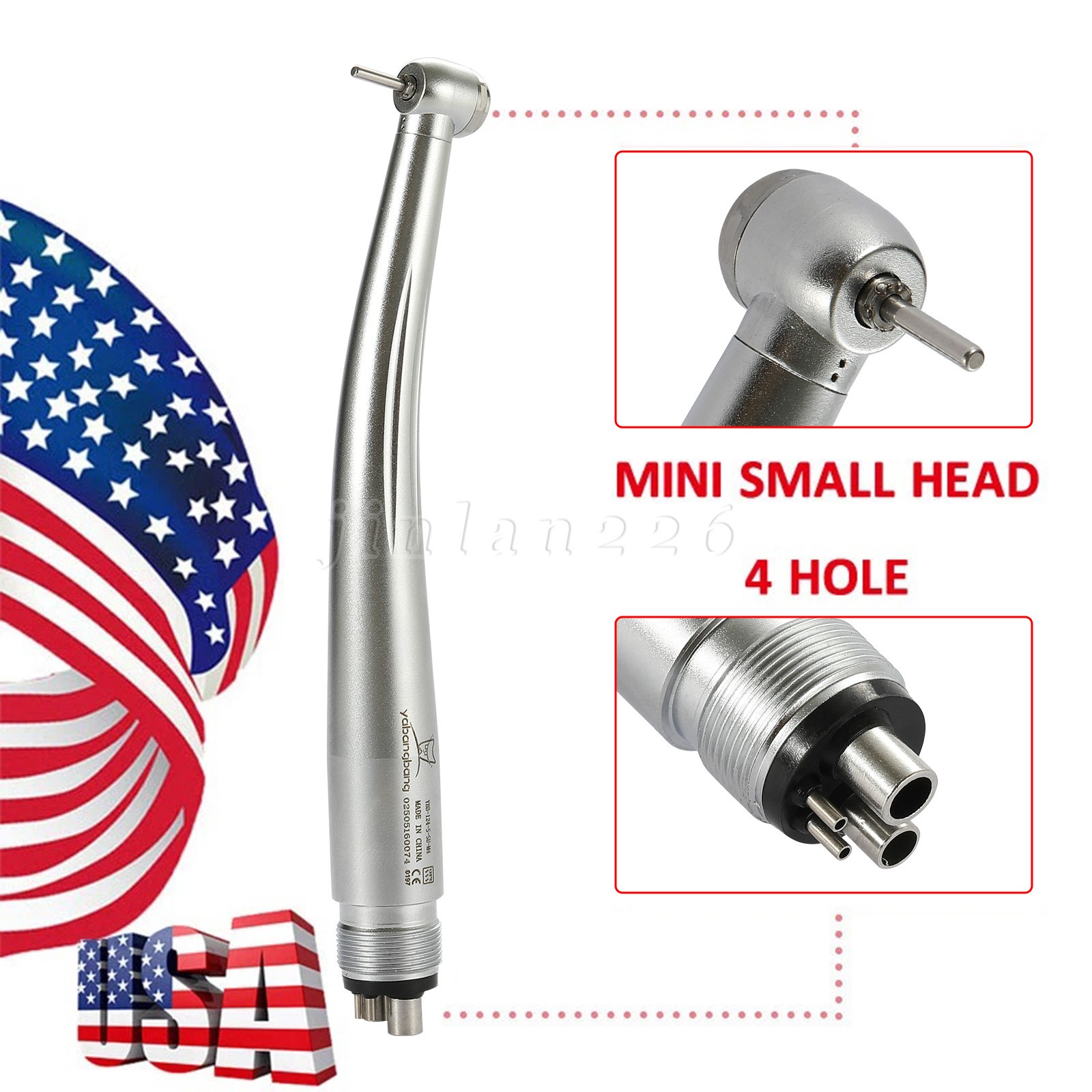Dental MINI LED High Speed Handpiece For Children Surgery Small Head Push 4H M4