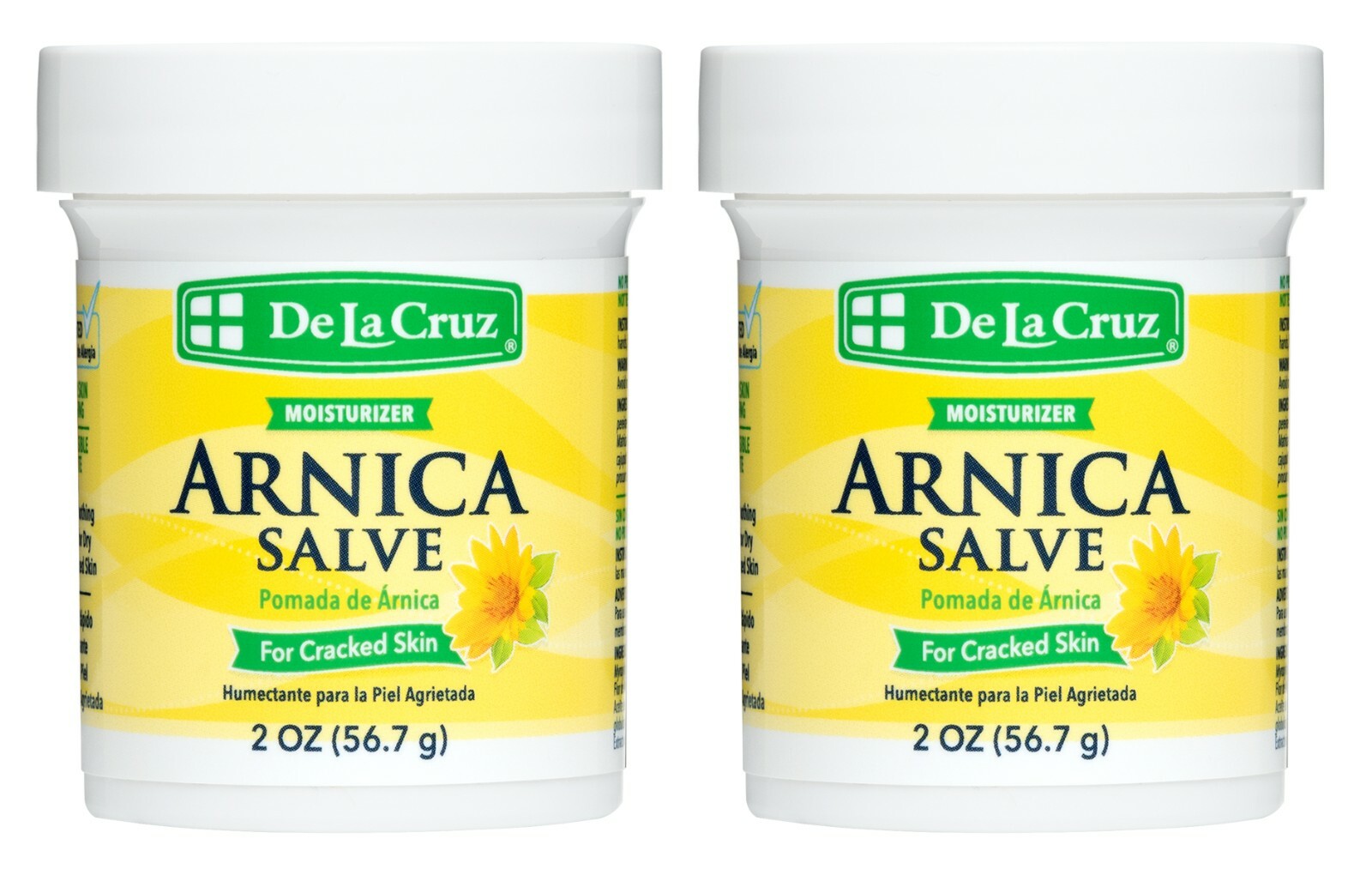 De La Cruz Arnica Salve for Cracked Skin 2 oz  (2 JARS) / Made in USA Exp 04/ 29