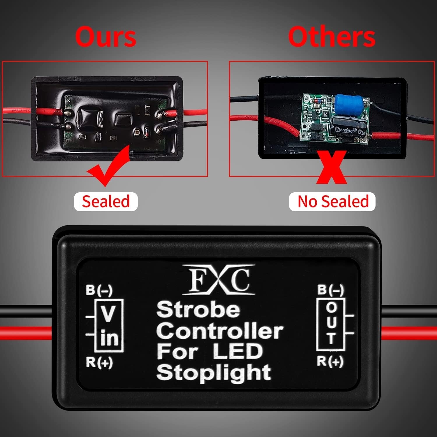 2x 12-30V Strobe Flasher Module 24W LED Brake Tail Light Waterproof Universal