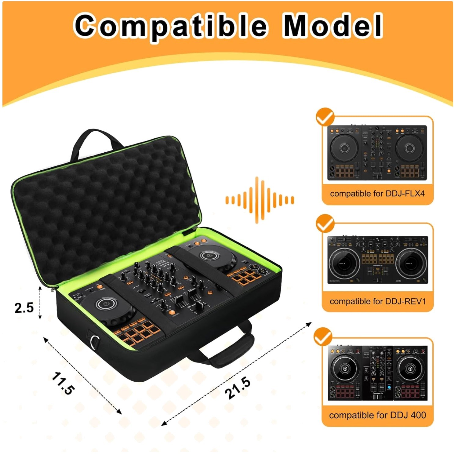 Compact DDJ Carrying Case with 3 Carrying Options