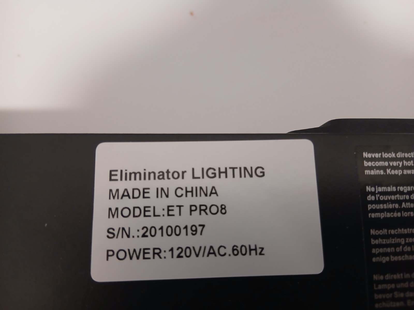 Eliminator Lighting ET-PRO8 Rack Mounted Light Controller - Works Great
