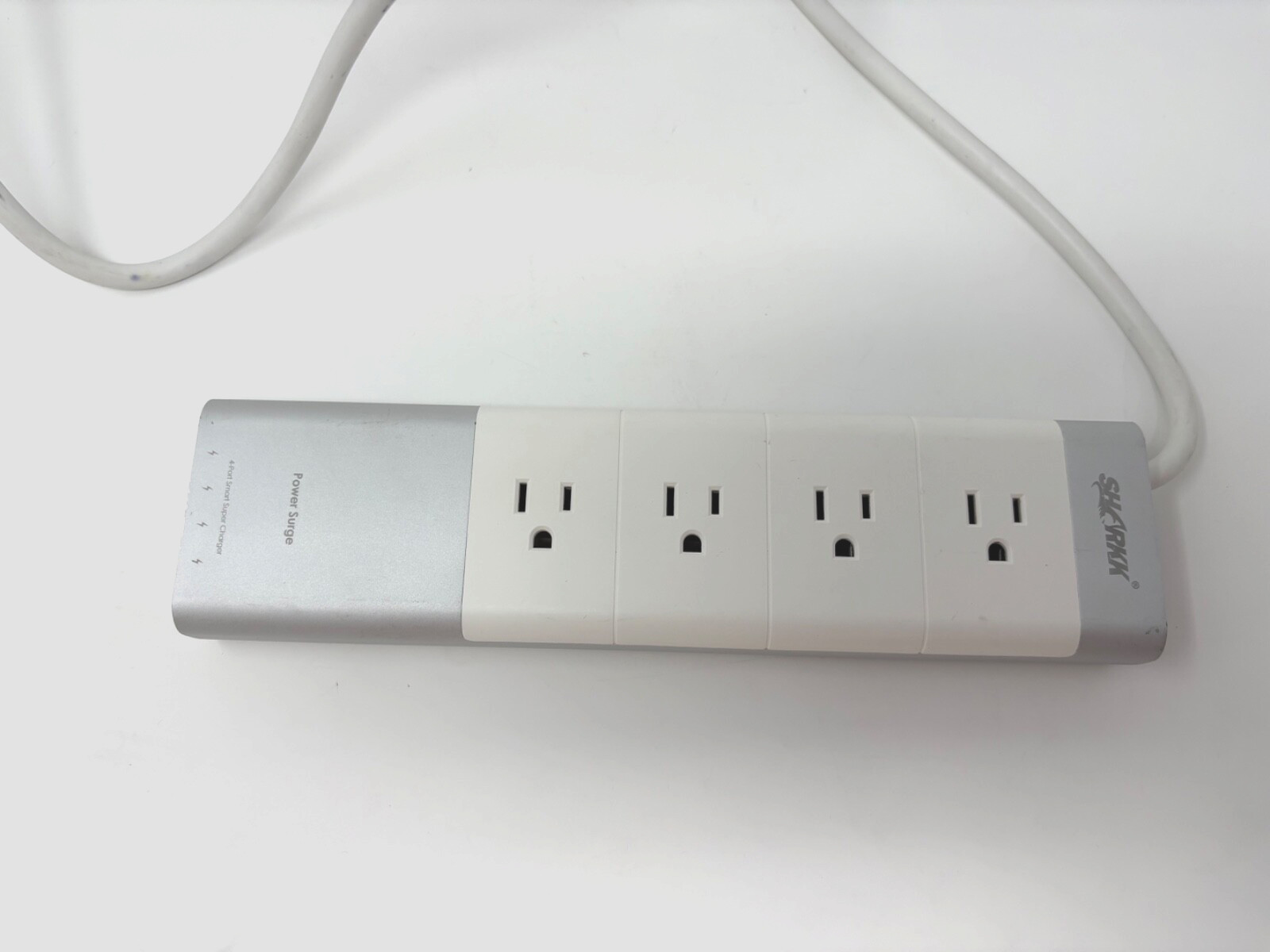 SHARKK Aluminum Surge Protector w/ 4 Port USB - 4 Outlet Extender Power Strip