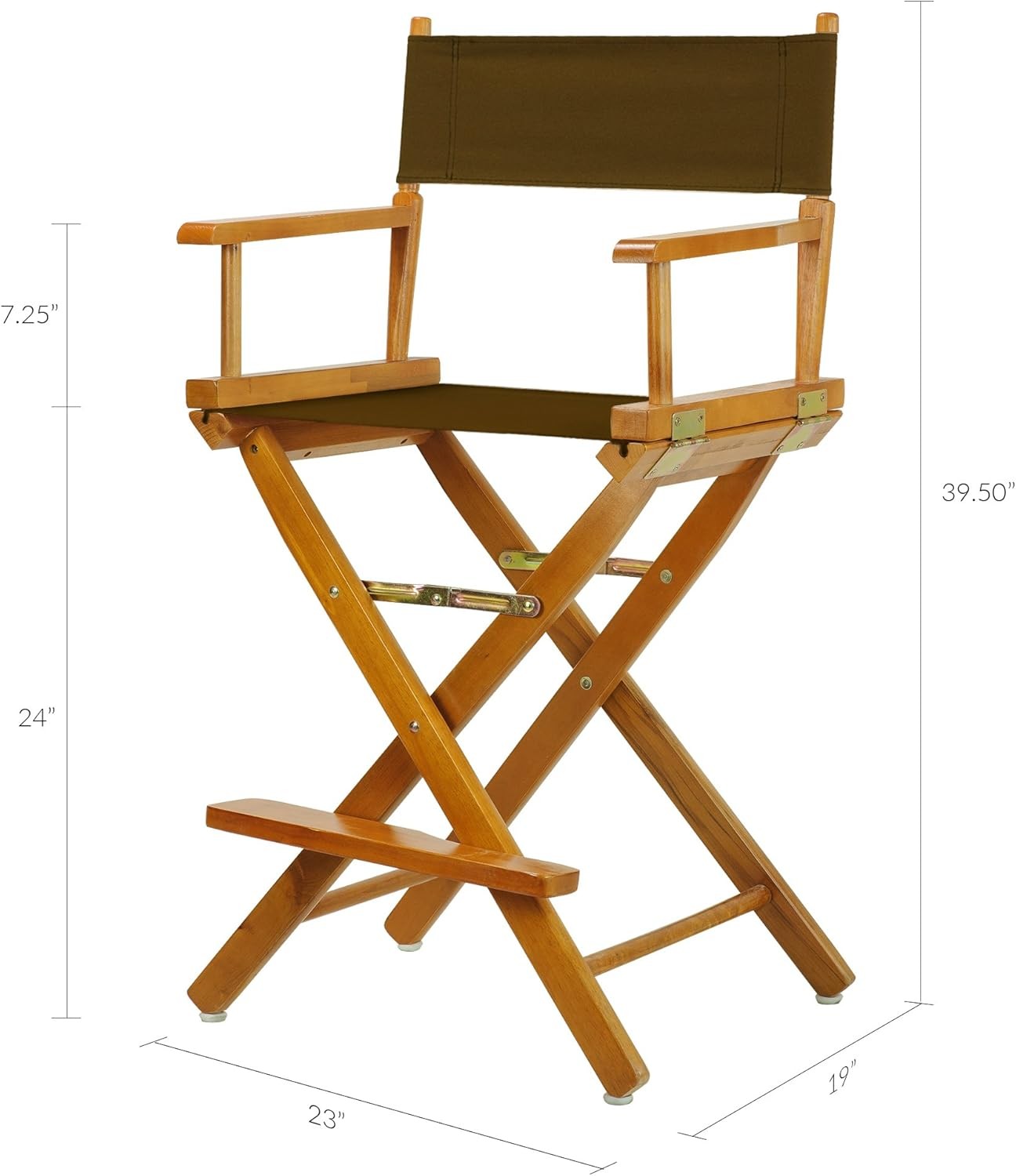 Director Chair 24" Counter Height Chair Honey OakFrame/Brown Canvas Chair
