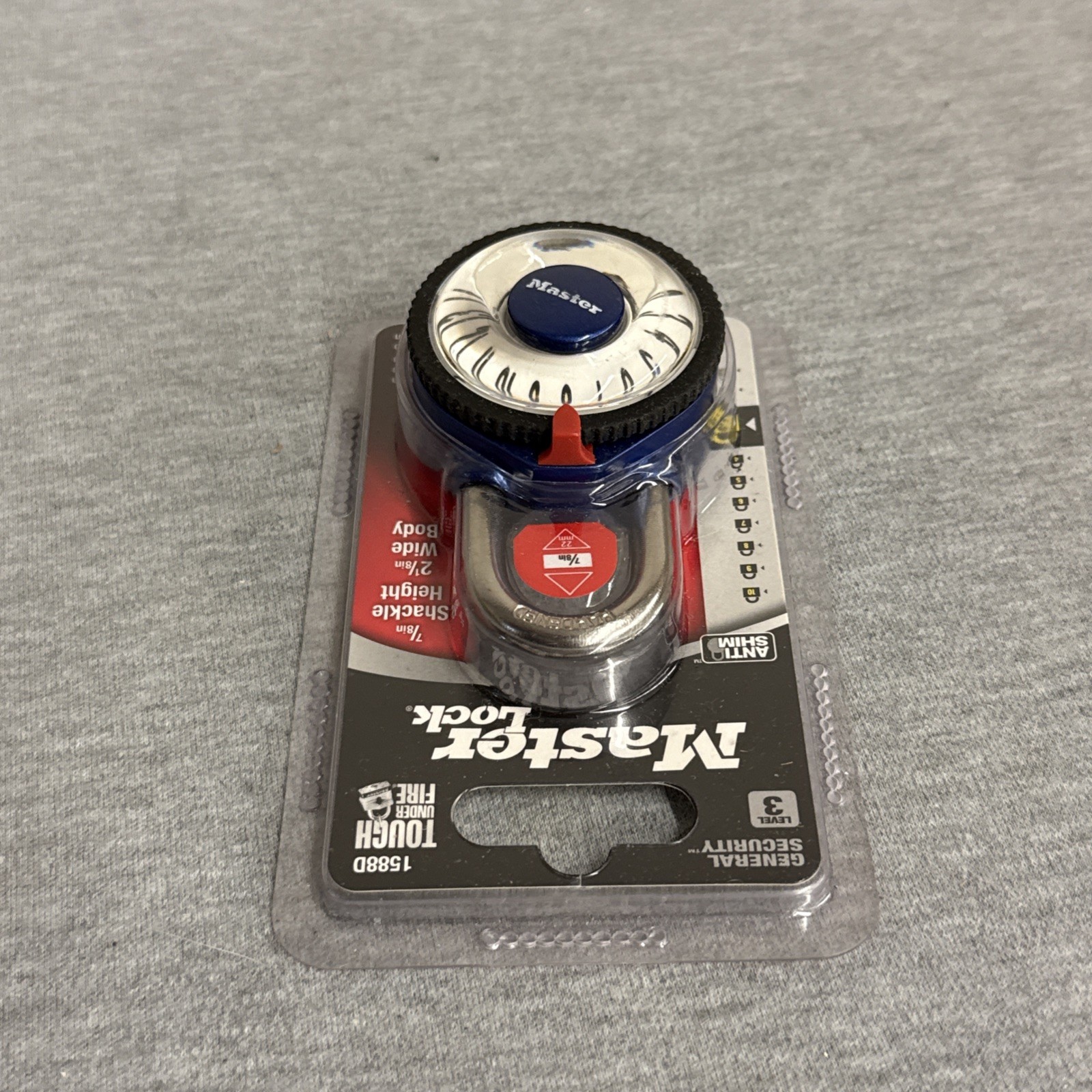 Master Lock 1588D EZ Read EZ Dial Magnification Blue Combination Lock - (3-PACK)