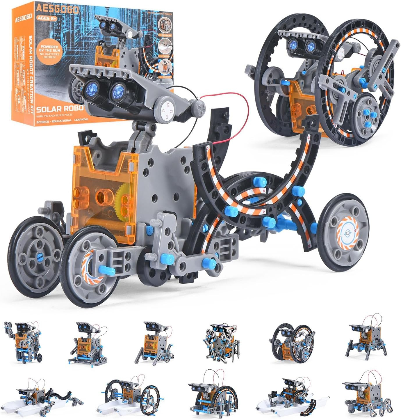 12-In-1 Solar Robot Kit for Kids Age 8-12, STEM Educational Solar Power Robotic