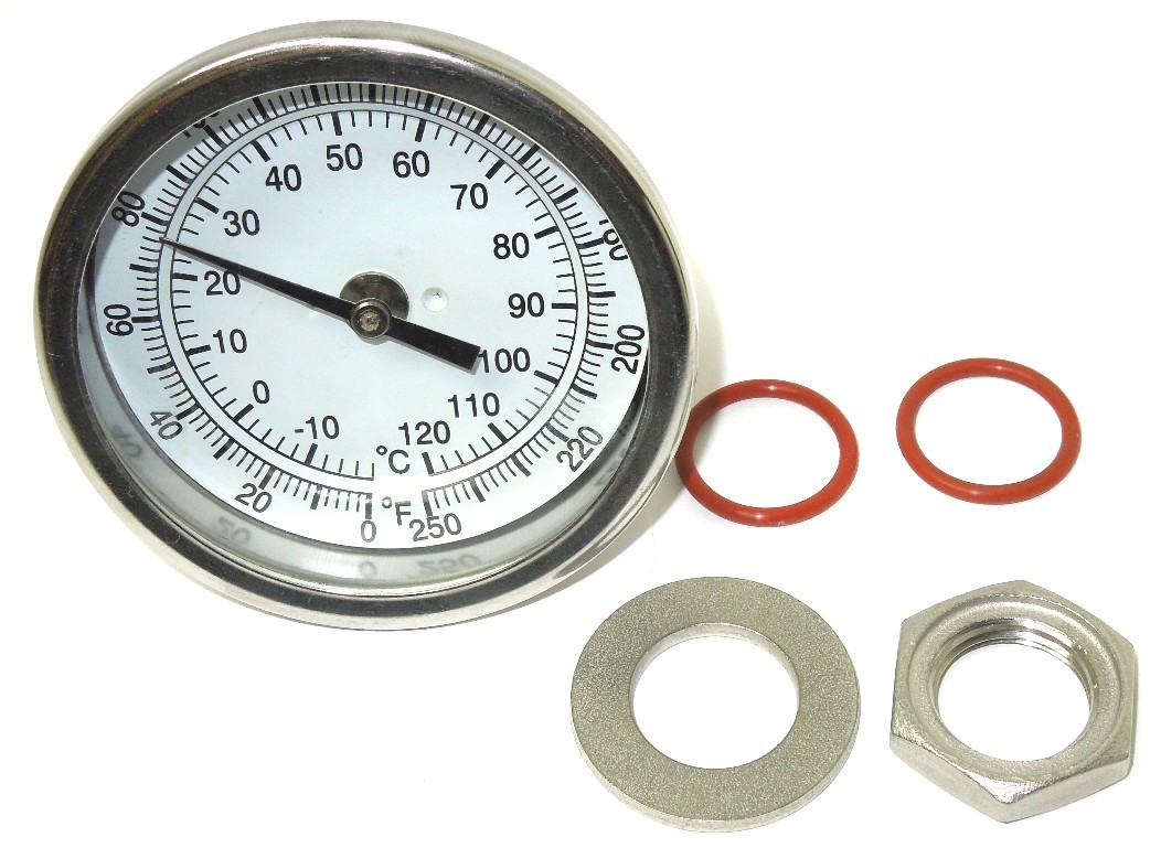 3" Weldless Thermometer Kit 4" STEM 0-250F Home Brewing Kettle Mash New <557KIT
