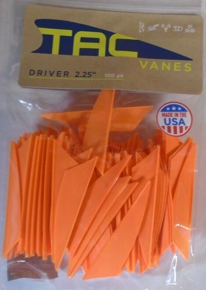 @NEW@ 100- TAC Vanes Driver 225! Orange 2.25" MADE IN THE USA