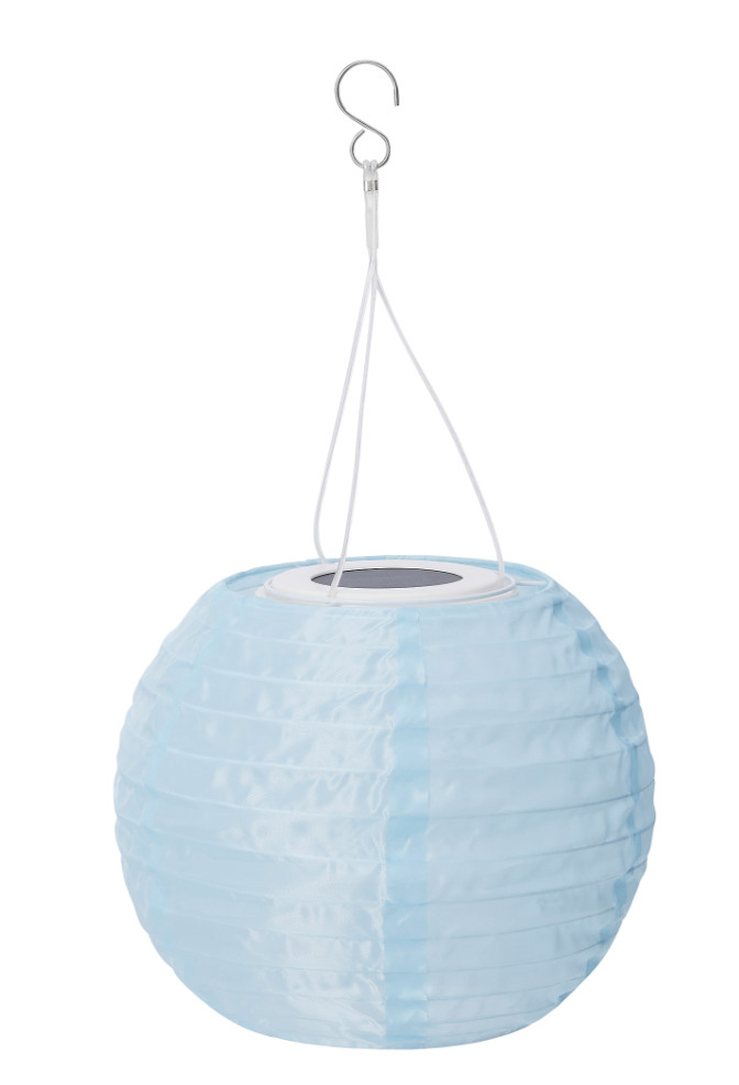 IKEA SOLVINDEN LED Solar-Powered Pendant Lamp Outdoor Globe Light Blue 22 cm NEW