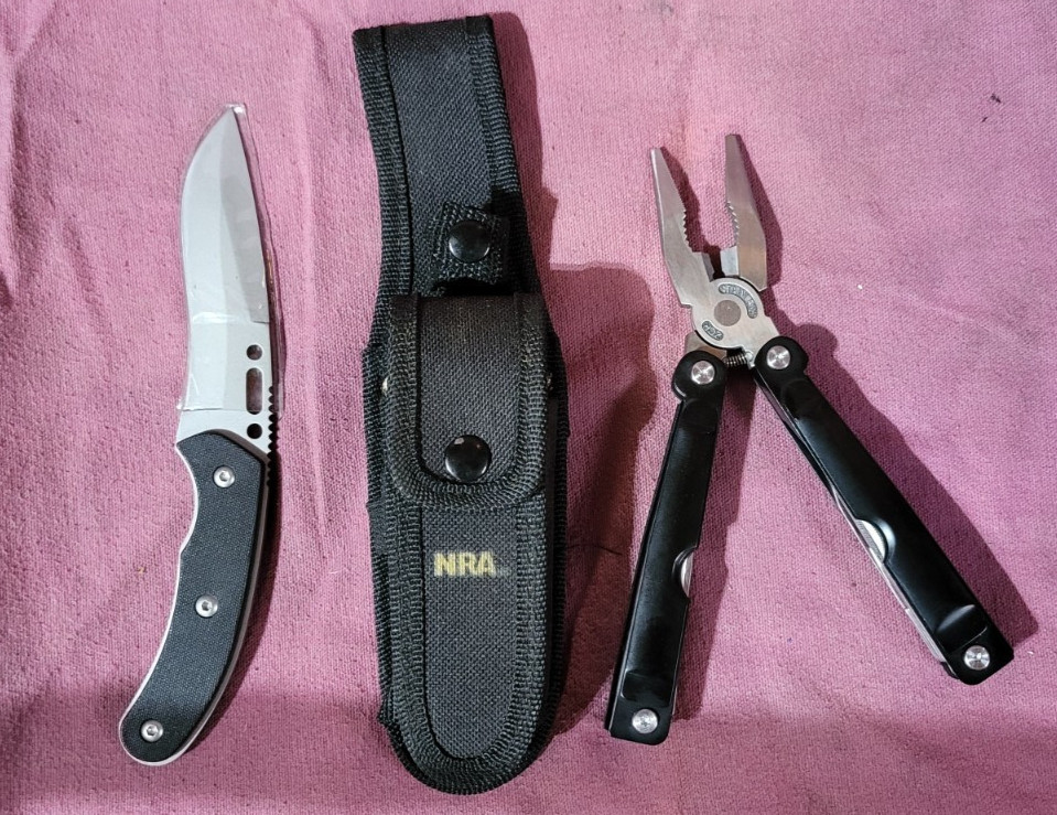 NRA Fixed Blade Knife/Multi Tool w/ Sheath