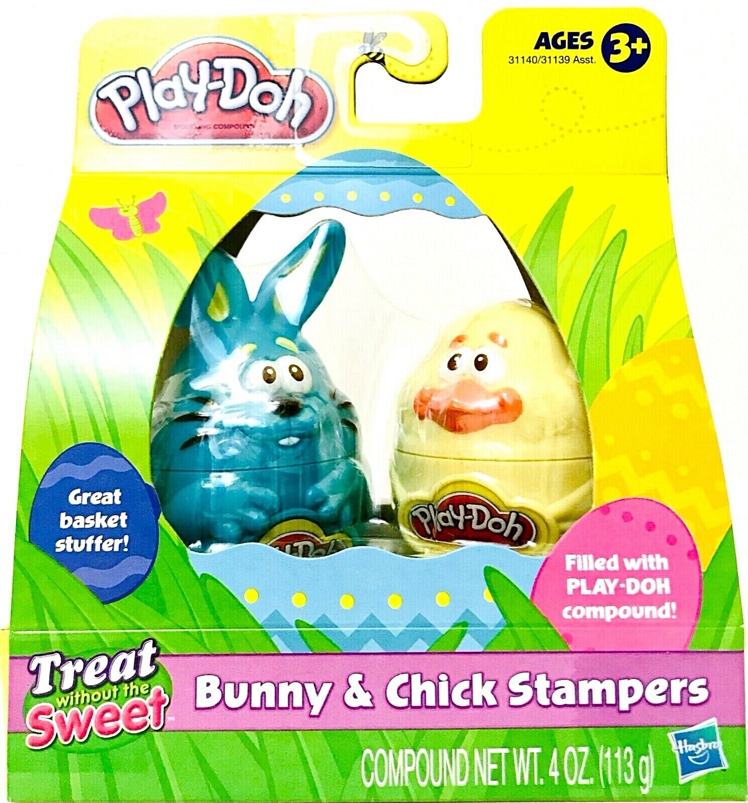 1 Pack Hasbro Play-Doh Bunny & Chick Stampers Filled With Play-Doh Compound