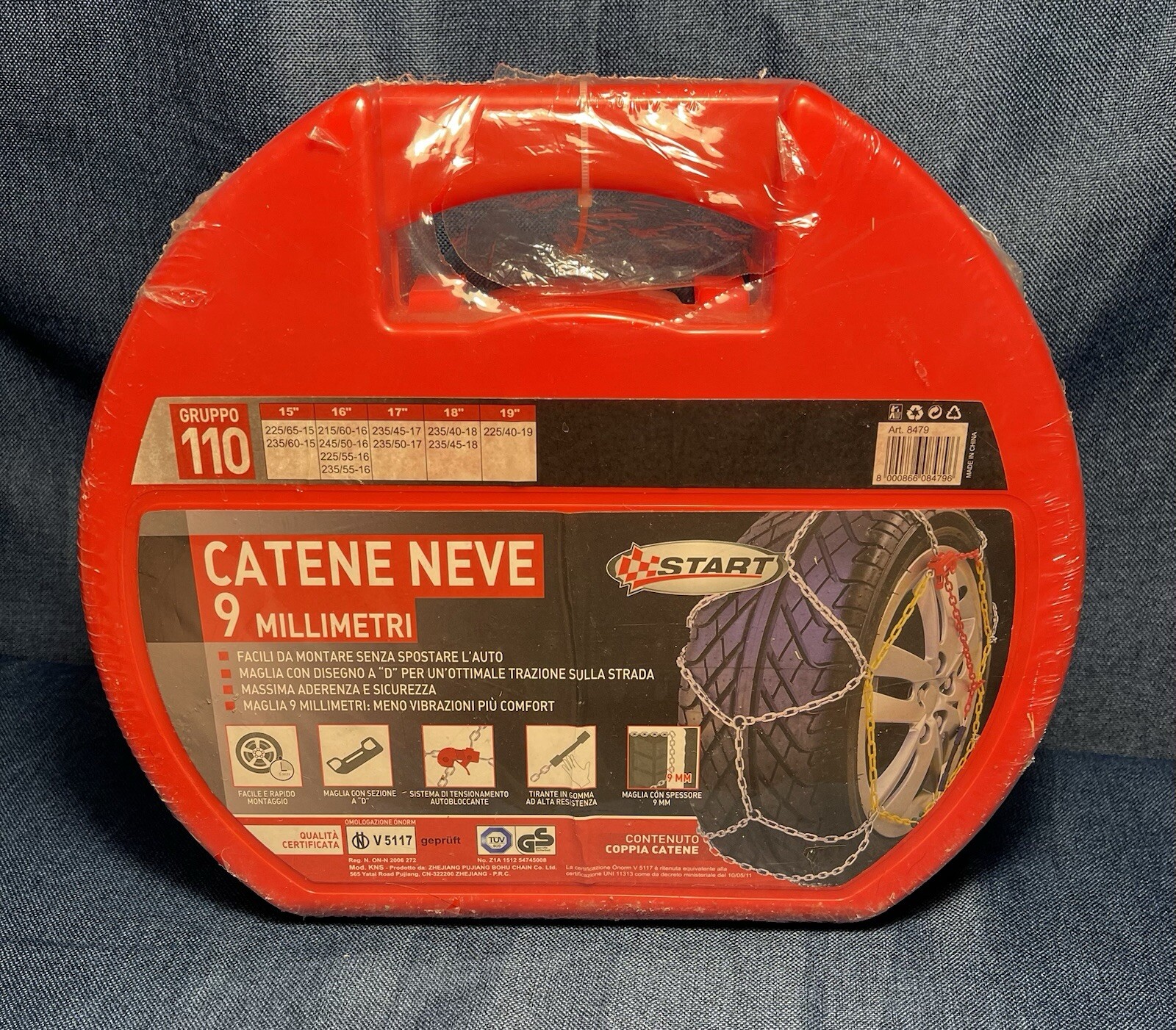 Snow Chains for Car, SUV, Truck, Pickup - Set of 2, Group 110 Tires 15”-19” NEW