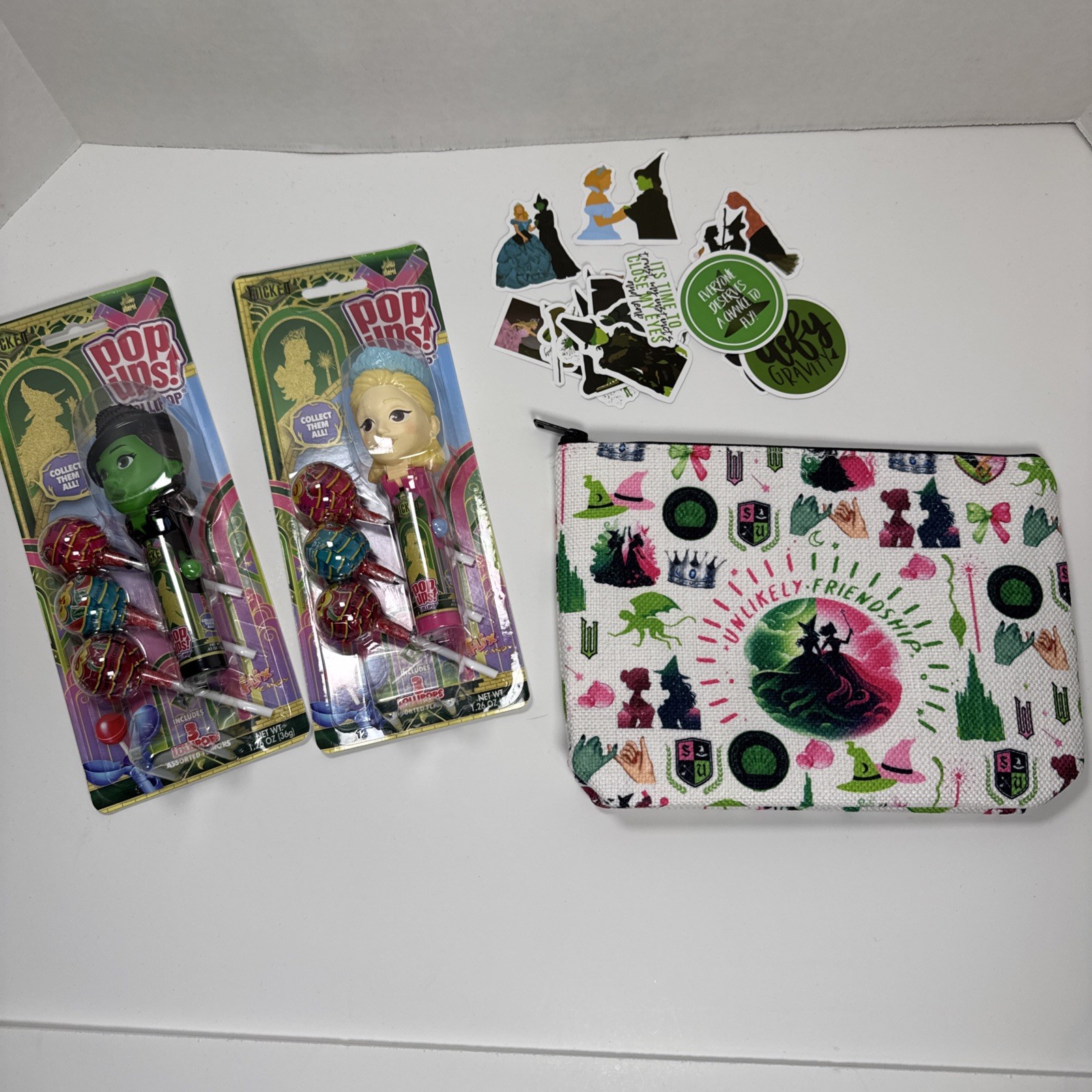 Lot of Wicked The Movie Glinda Elphaba Pop Ups! Flix Candy Lollipop Holder New