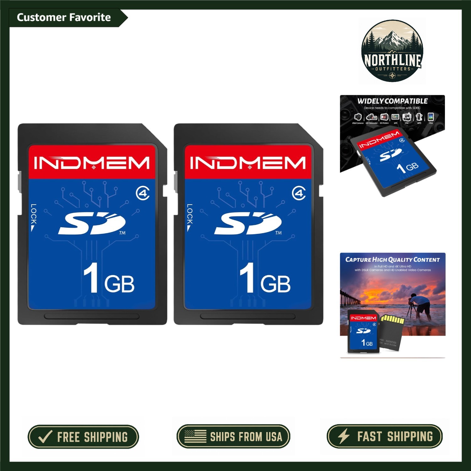High-Speed 1GB Class 4 SD Memory Cards – Pack of 2 for Ultimate Convenience