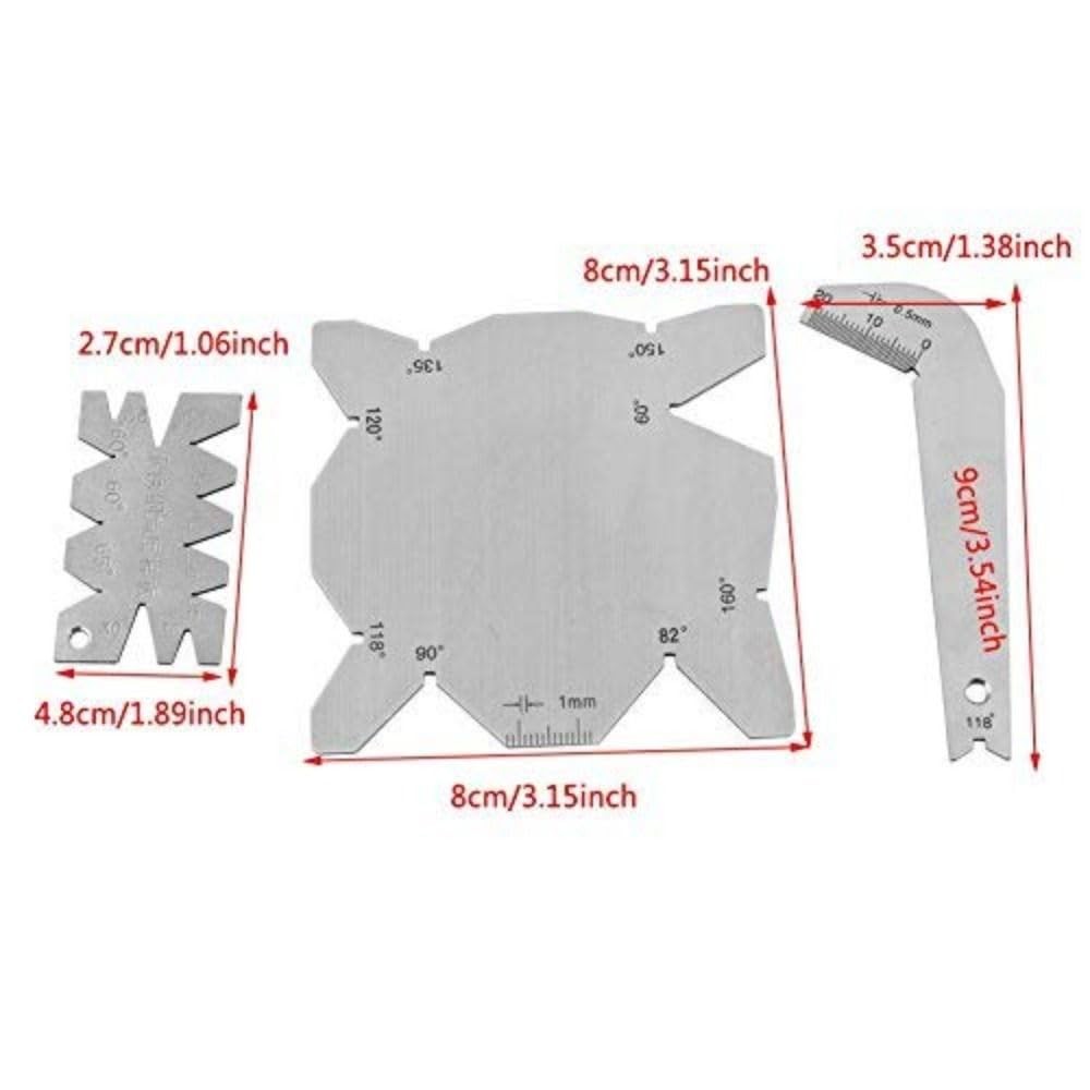 Urjumpea 3pcs Angle Gauge Drill Bits, Hand Measure Tools S/S Angle Measuring ...