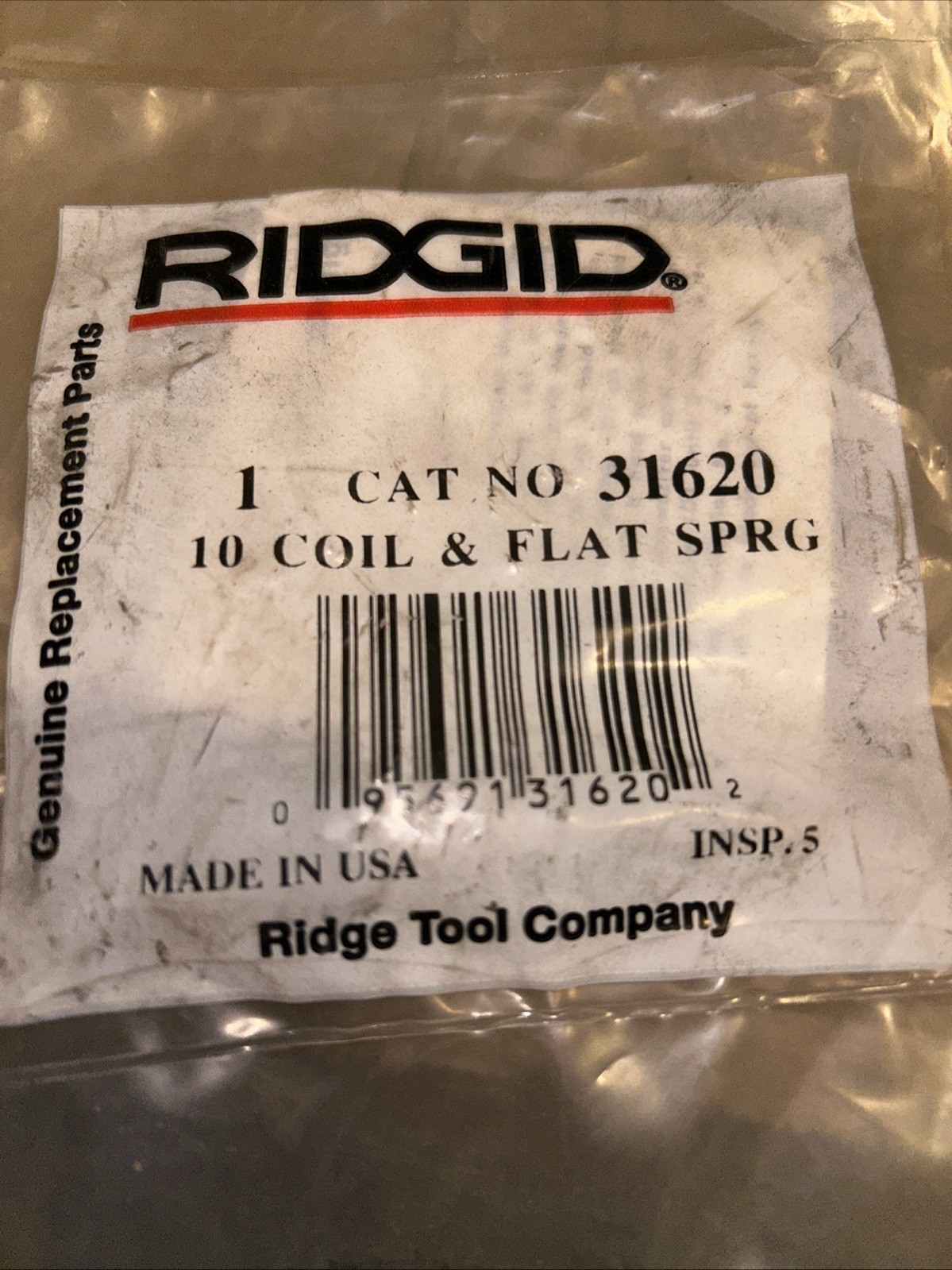 RIDGID 31620 Coil/Flat Spring Assy,For 4A498 Wrench 1VTN2