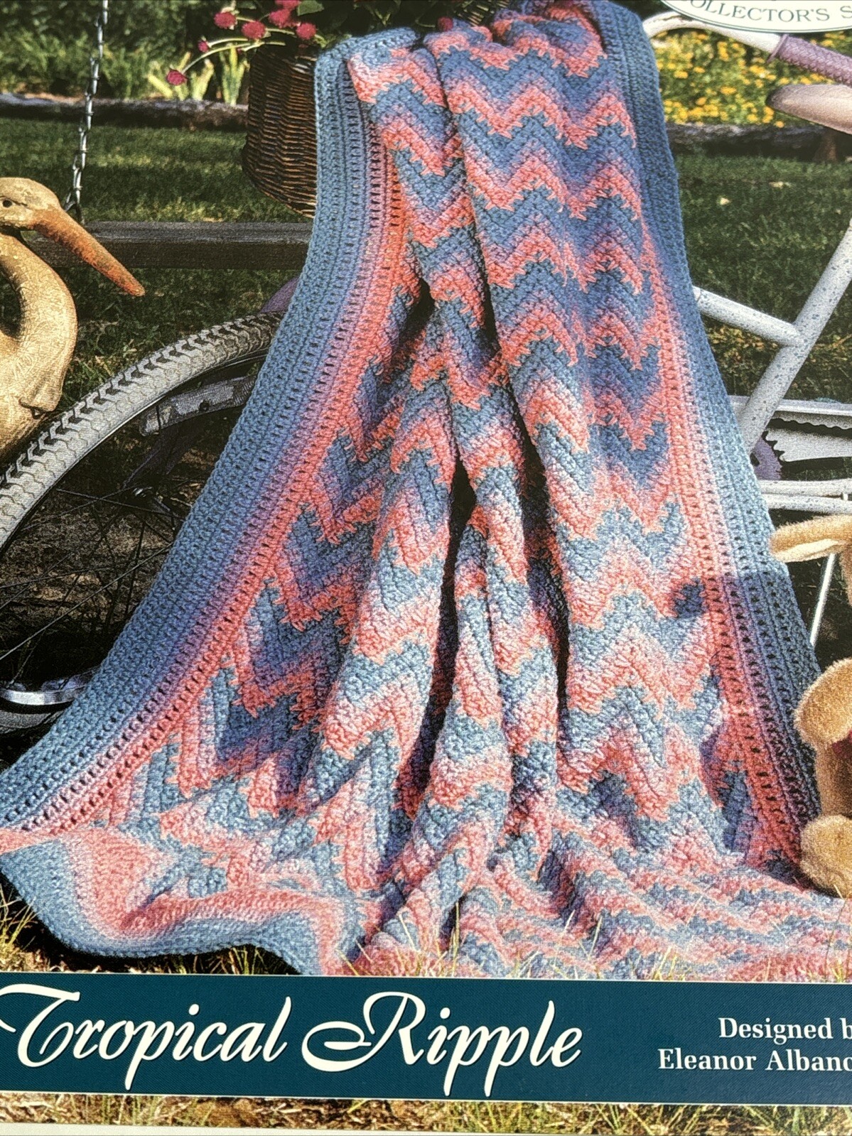 Tropical Ripple Afghan Crochet Pattern Card Needlecraft Shop