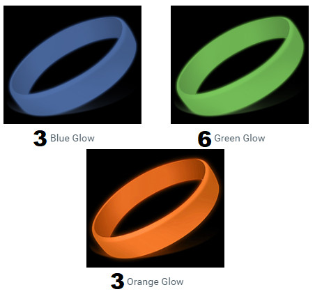 Vaccinate & Fight Flu, Glow In The Dark Silicone Wristbands (12-Pk)