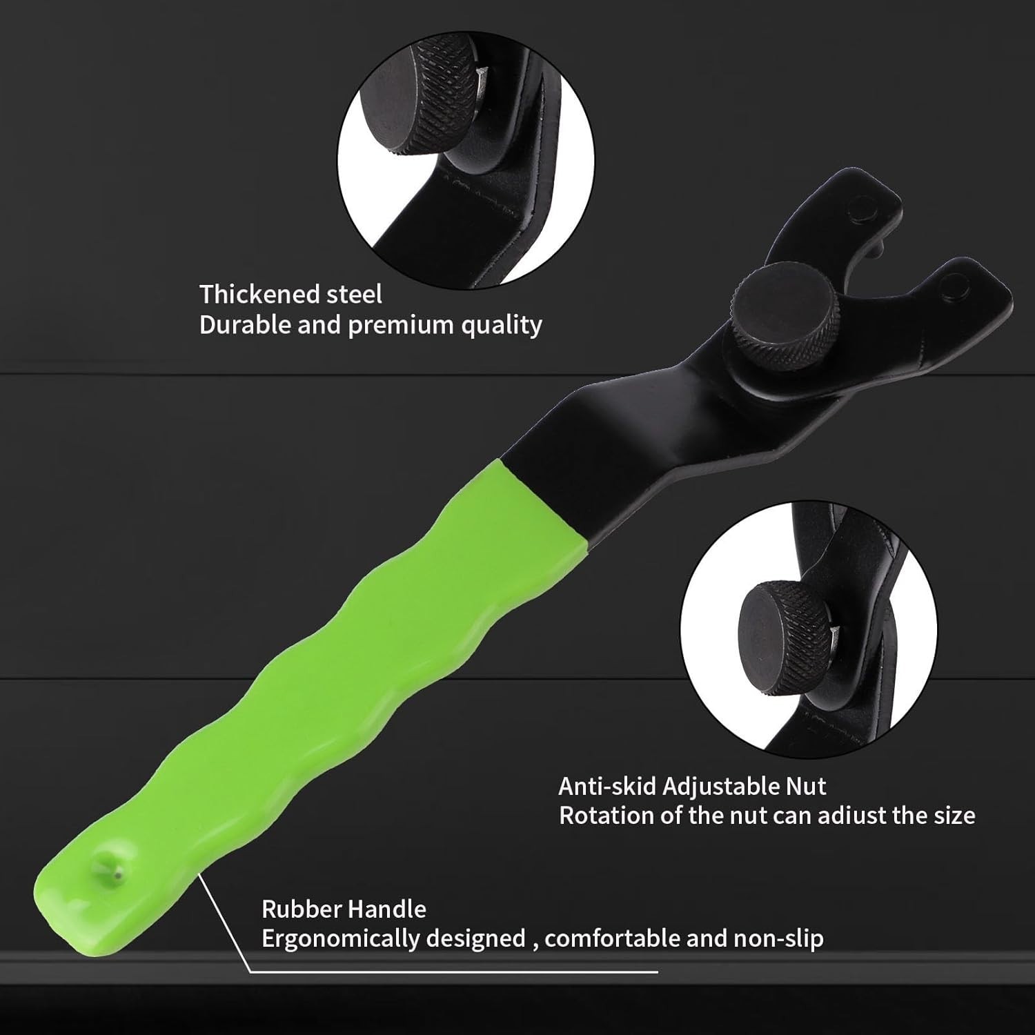 Adjustable Pin Wrench for Angle Grinder Machine,Grinder Spanner ​Wrench Green