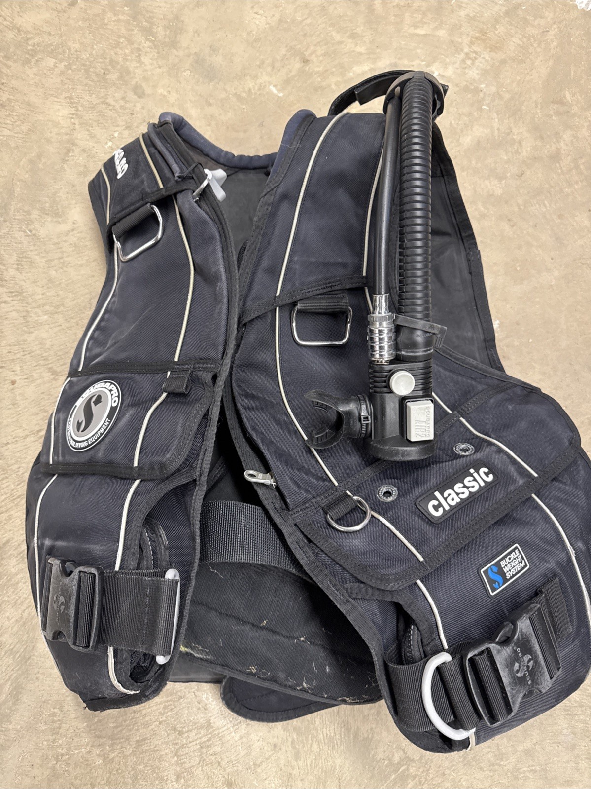 Scubapro Classic BCD Stabilizer Jacket Weight Integrated Black Size Large PreOwn