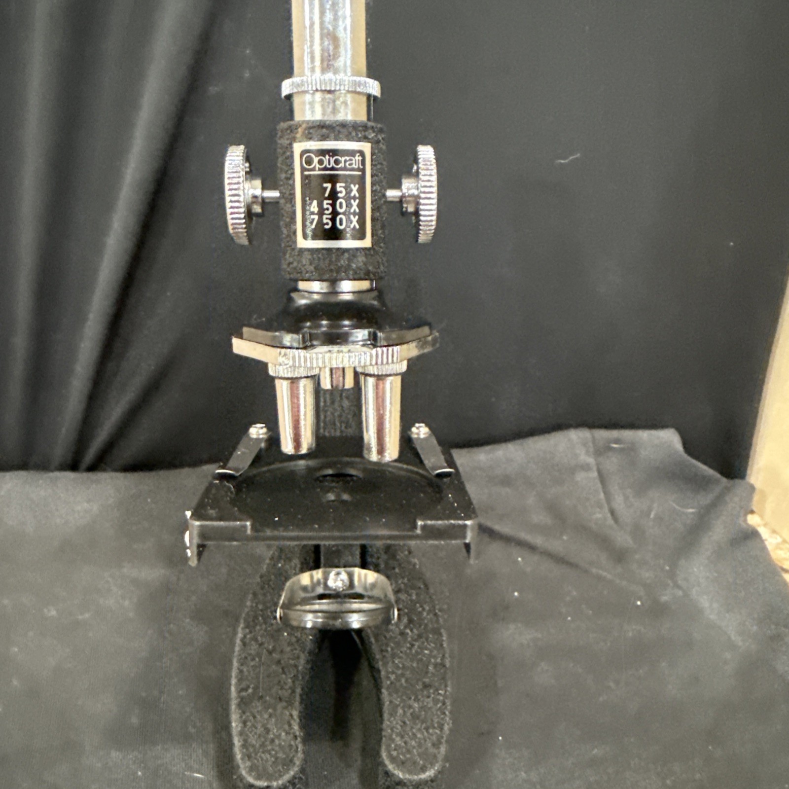 Vintage 1976 Opticraft 3 Turret Microscope And Laboratory Set