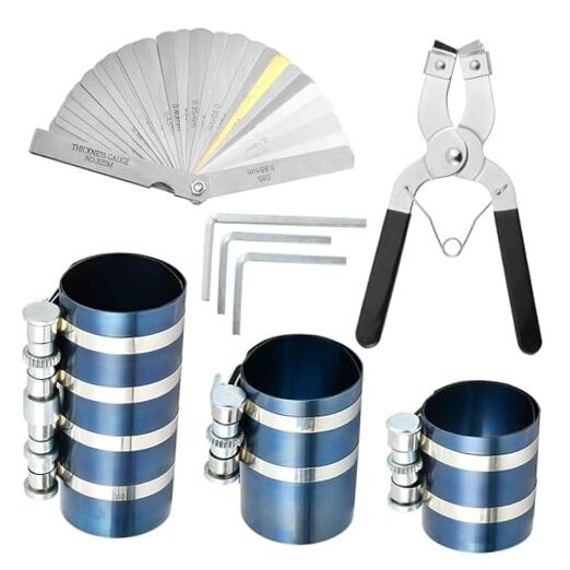 8Pcs 3" 4" 6" Piston Ring Compressor, Car Engine Piston Ring Compressor Tool