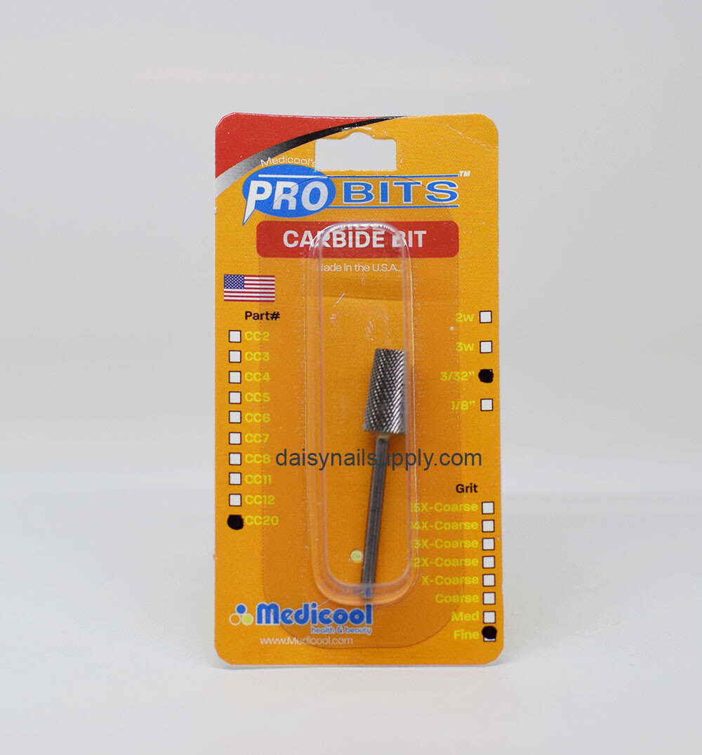 Medicool Pro Bits Carbide Nail Drill Bit 3/32'' Shank | CC20 FINE