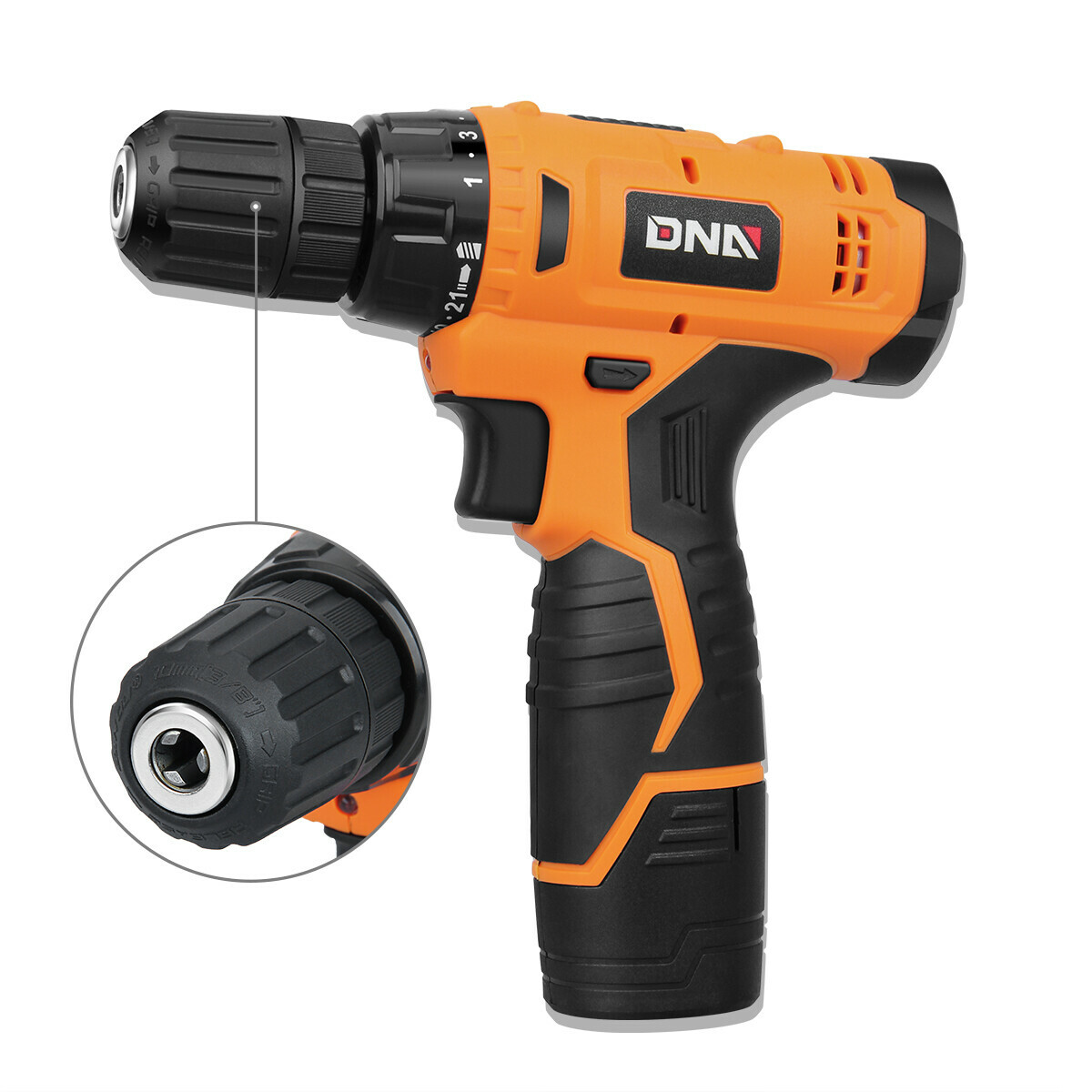 Orange Portable Household Toolbox Cordless Drill+Bits 27-Piece Hand Tool Package