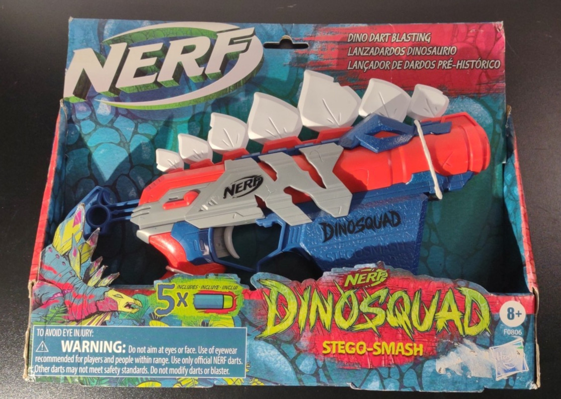Nerf Dinosquad Stego-Smash Dino Dart Blasting Blaster +Darts