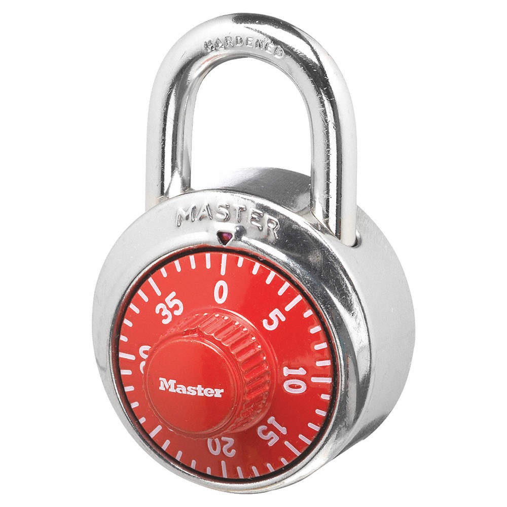 MASTER LOCK 1504D Combination Padlock,2 in,Round,Silver PK 10
