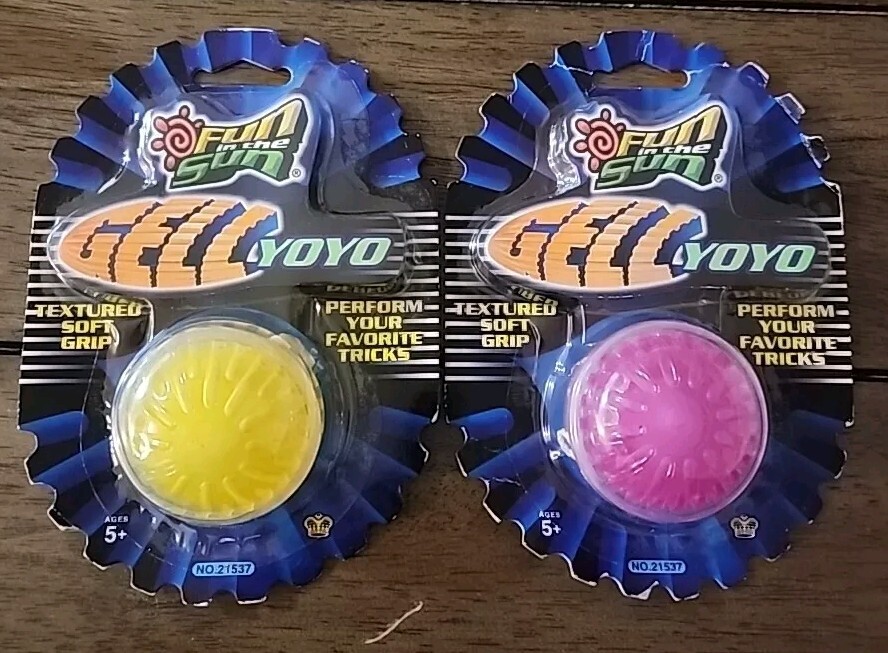 Vintage NEW 2005 GELL YOYO Yo-Yo Fun in the Sun Soft Pink Yellow Lot Of 2 #21537