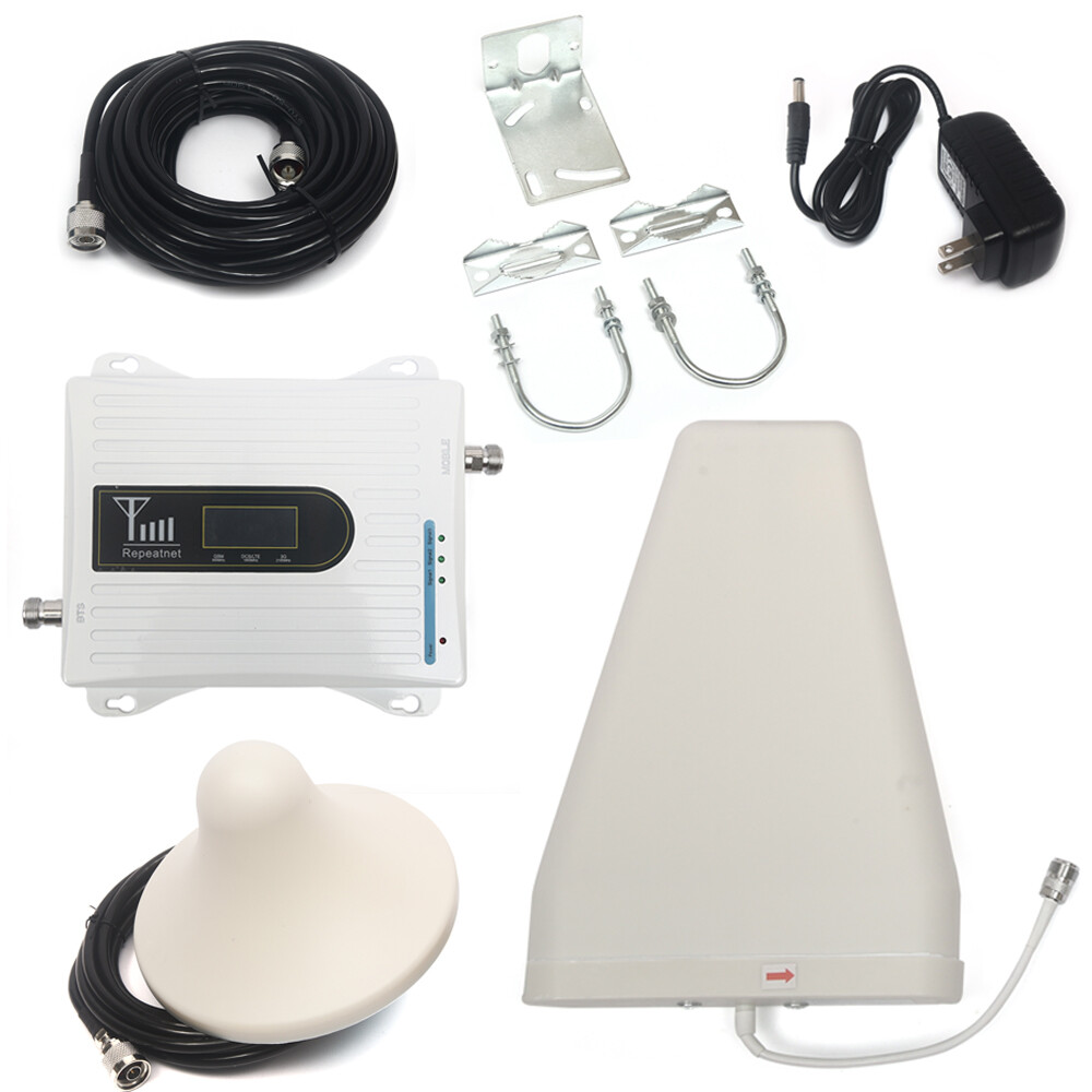 NEW 900/1800/2100MHz Cell Phone Signal Booster GSM 3G 4G LTE Amplifier Kit Band