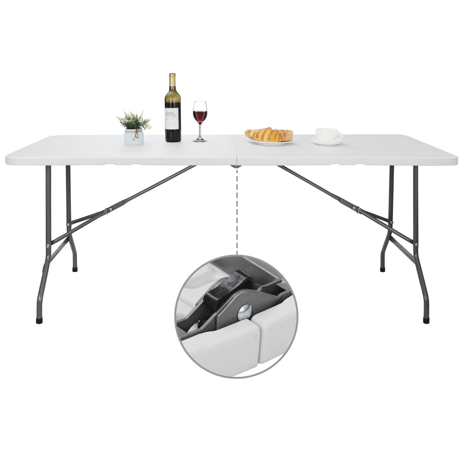 2PCS 6ft Folding Table Portable Indoor Outdoor Picnic Party Camping Tables