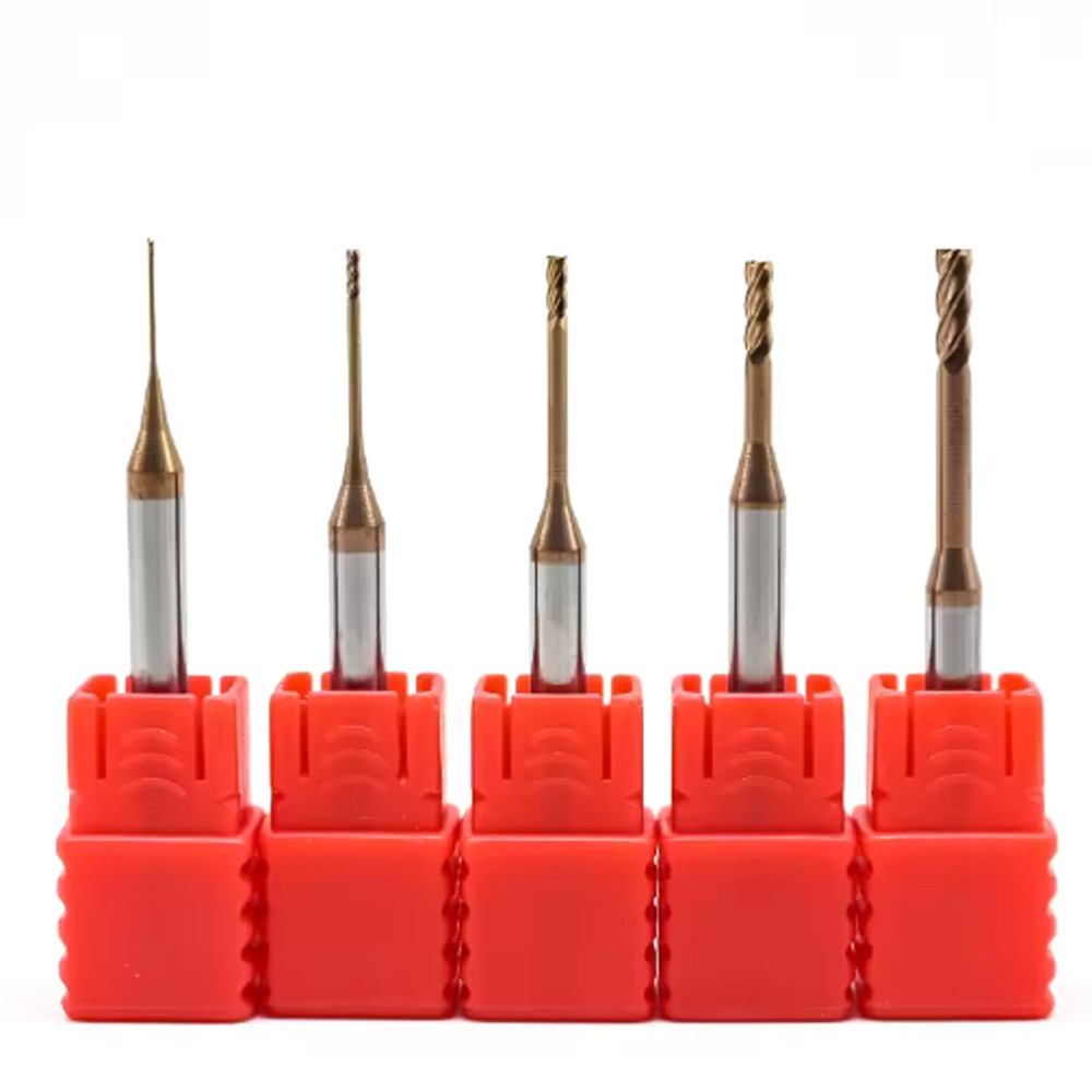 HRC60 Carbide Micro Diameter End mill Bit 1mm to 3mm Long Neck Milling Cutter