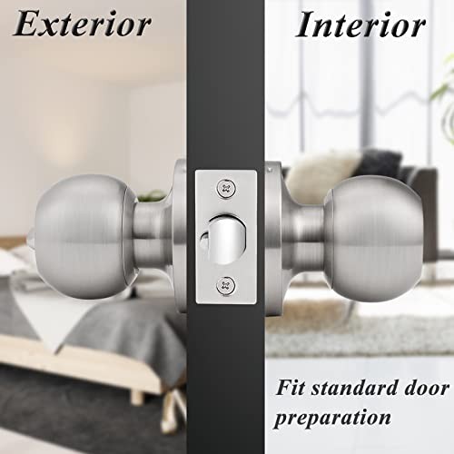 Door Locks Knobs with Same Key 8 Pack Cylindrical Keyed Entry Ball Knob