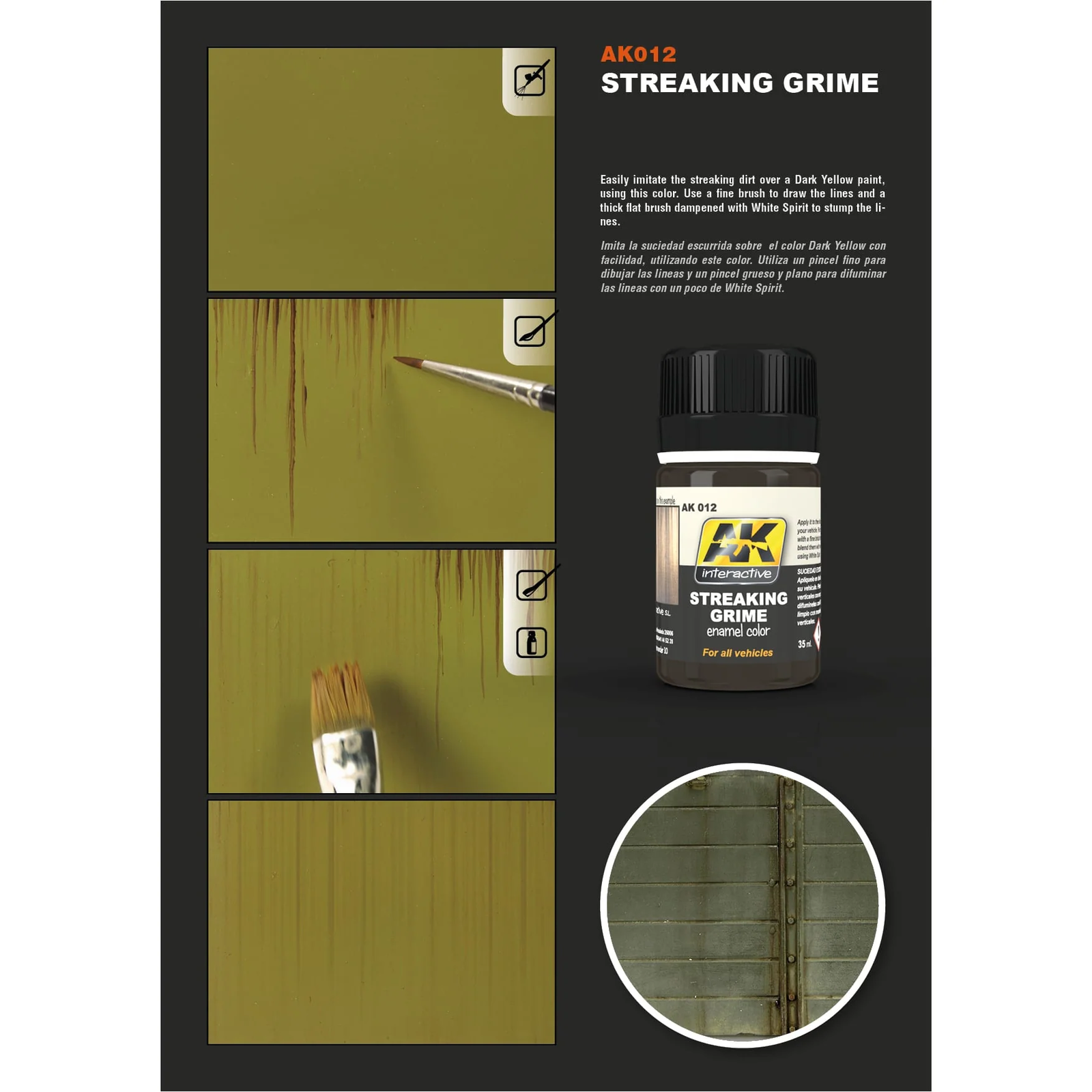 AK Interactive Streaking Grime Enamel Paint 35ml Bottle