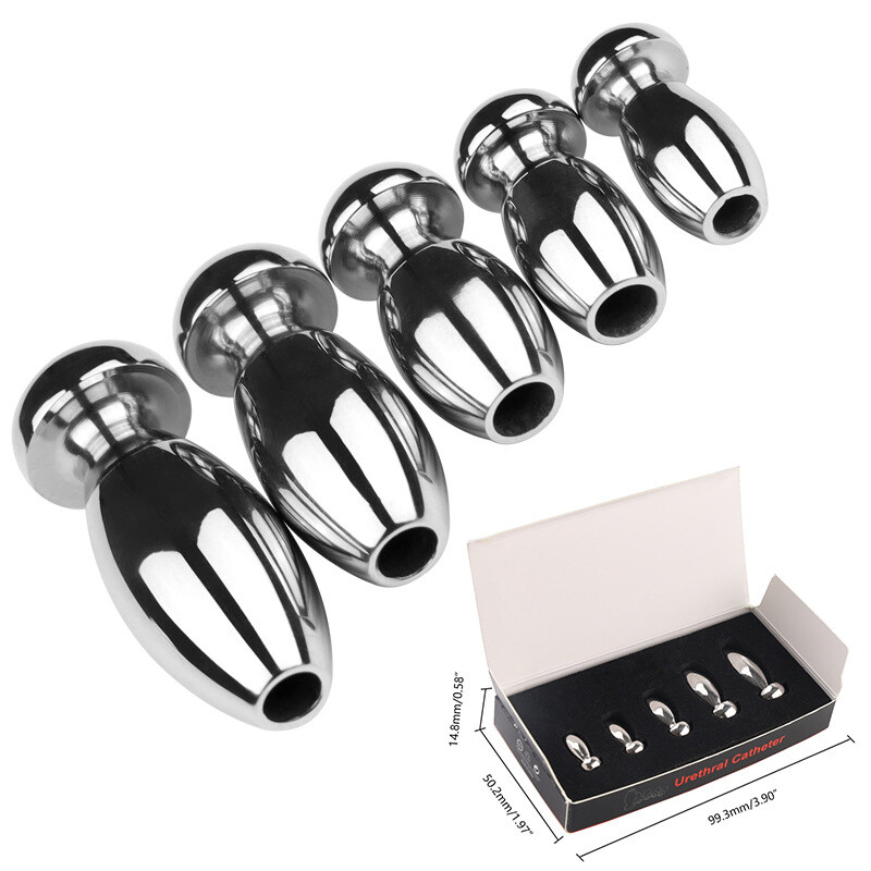 5PCS Stainless Steel Male Penis Plug Urethral Dilators Cathetre Dick Stretcher