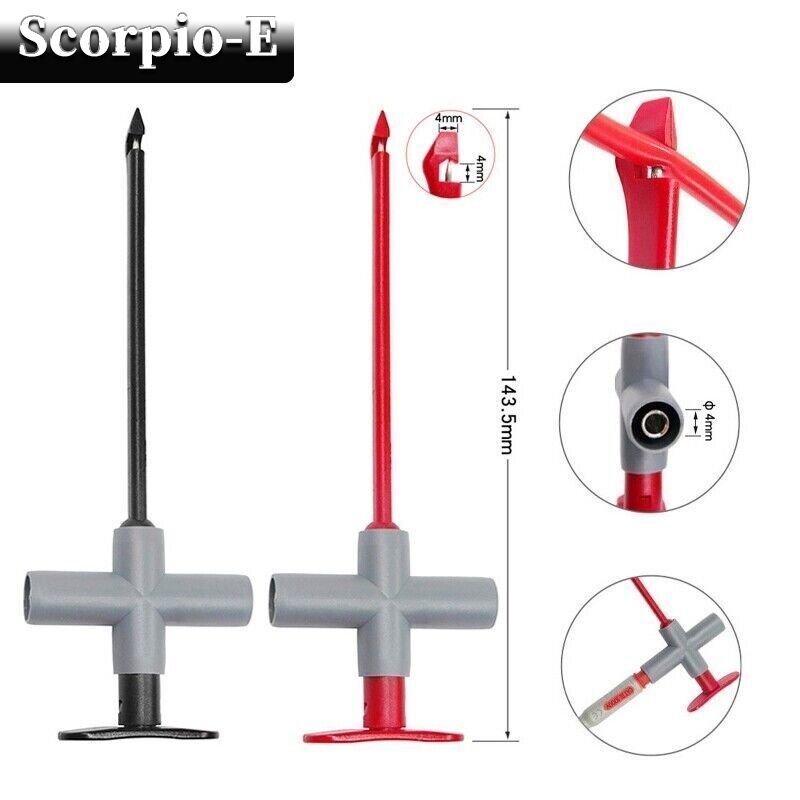 4mm Banana Plug Multimeter Test Lead with Wire Piercing Puncture Probe Test Hook