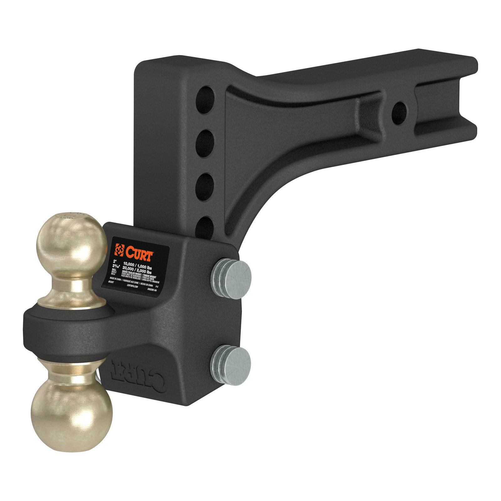 HD Adjustable Ball Mount Hitch w/ Dual Ball, 2-1/2" Shank - 20K lbs CURT 45937