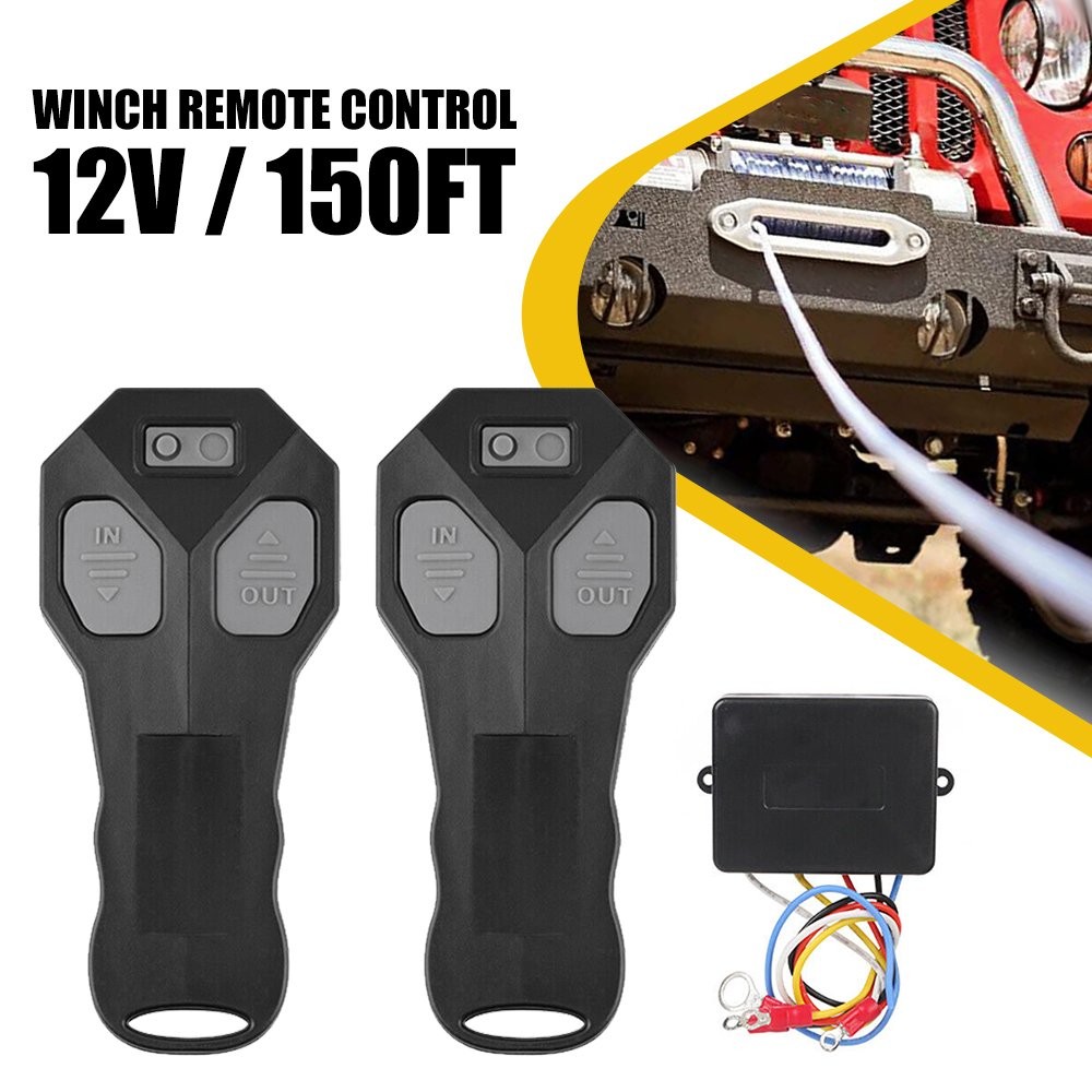 2pcs Remote Wireless Winch Control Kit Switch Handset 12V For Jeep ATV SUV Truck