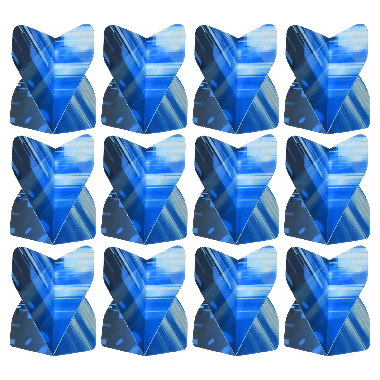 Dart Flights, 12 Pack PET Darts Accessories Thick Stripe Style, Black, Blue