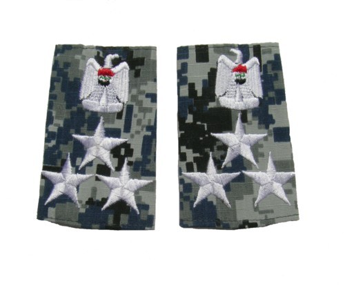 Iraqi National Police camouflage shoulder slides.Brigadier General