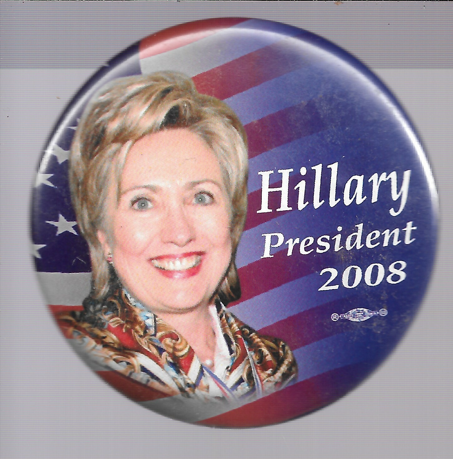 HILLARY PRESIDENT 2008, Presidential Campaign Pin, Button, Union Made