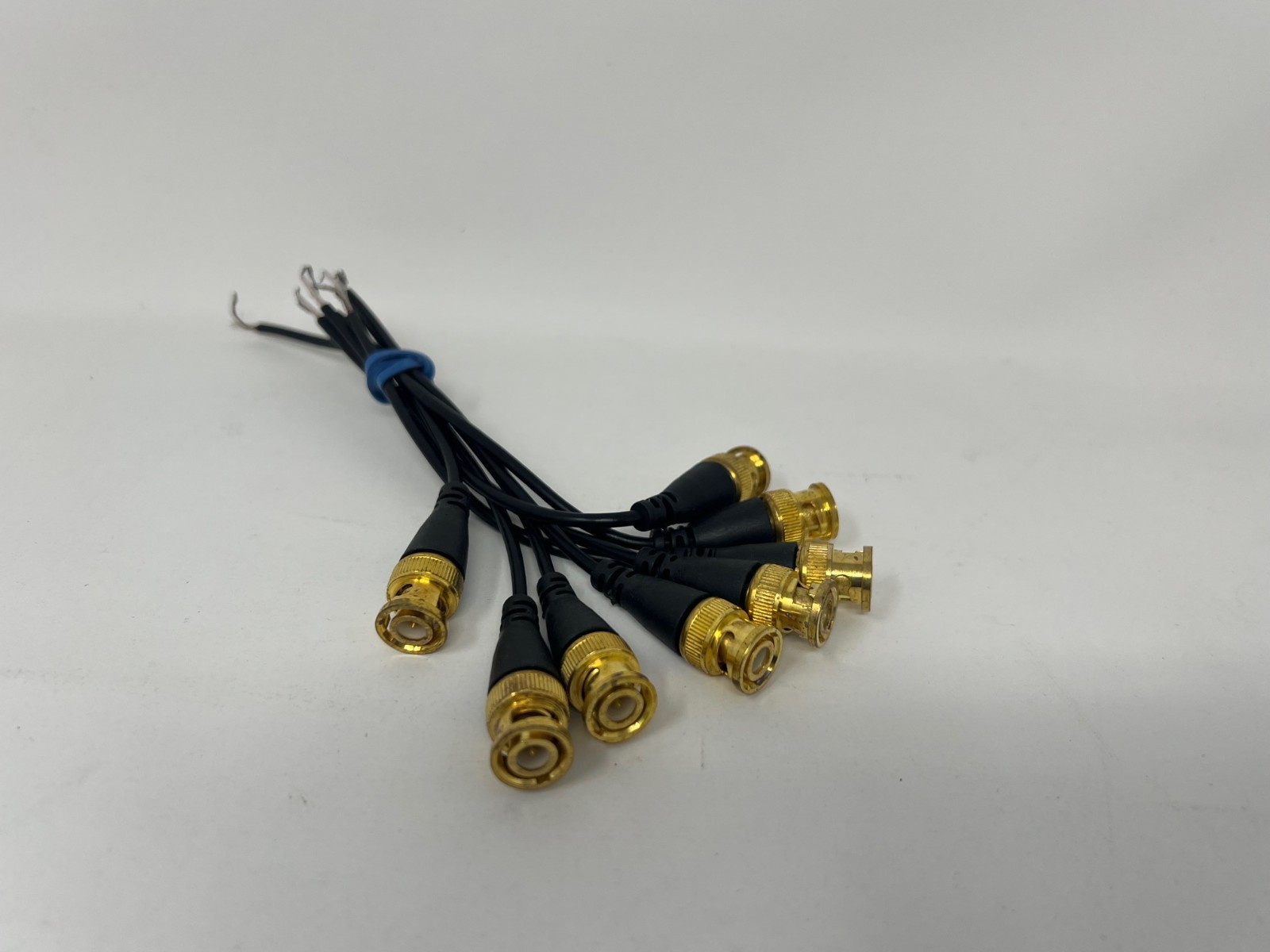 8PCS Male bnc cable pigtail bare for CCTV camera terminal adapters black color