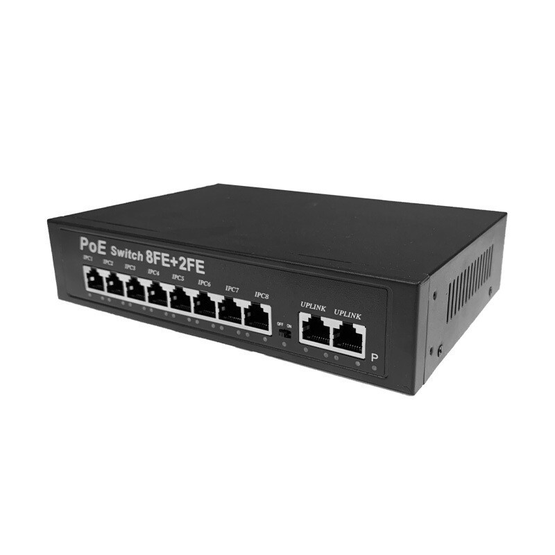 POE Switch with 8 PoE Ports,2 Gigabit Uplink Ports, IEEE802.3af/at, Metal Casing