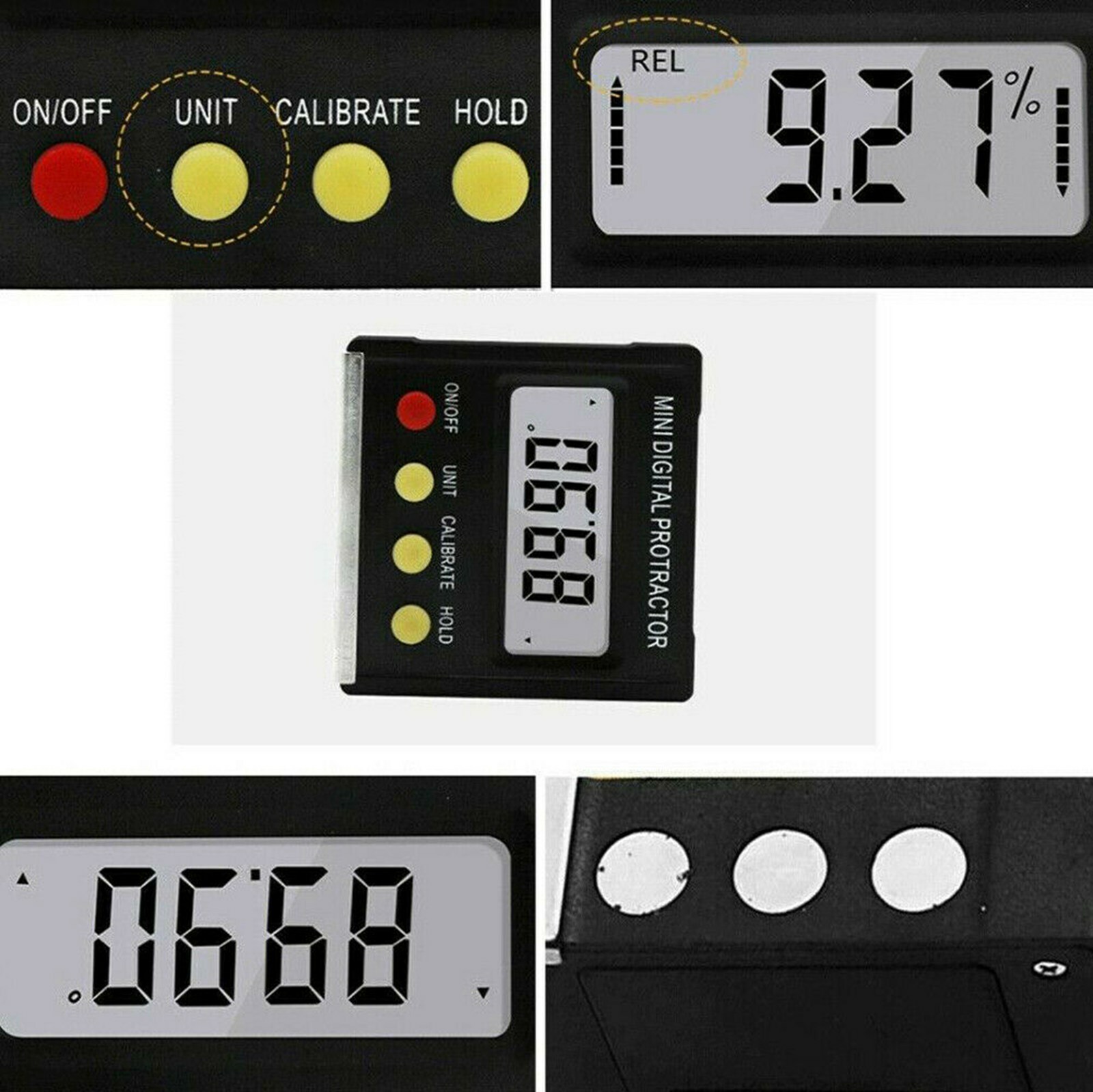 Digital LCD Protractor Gauge Level Box Angle Finder Inclinometer Magnet Meter U